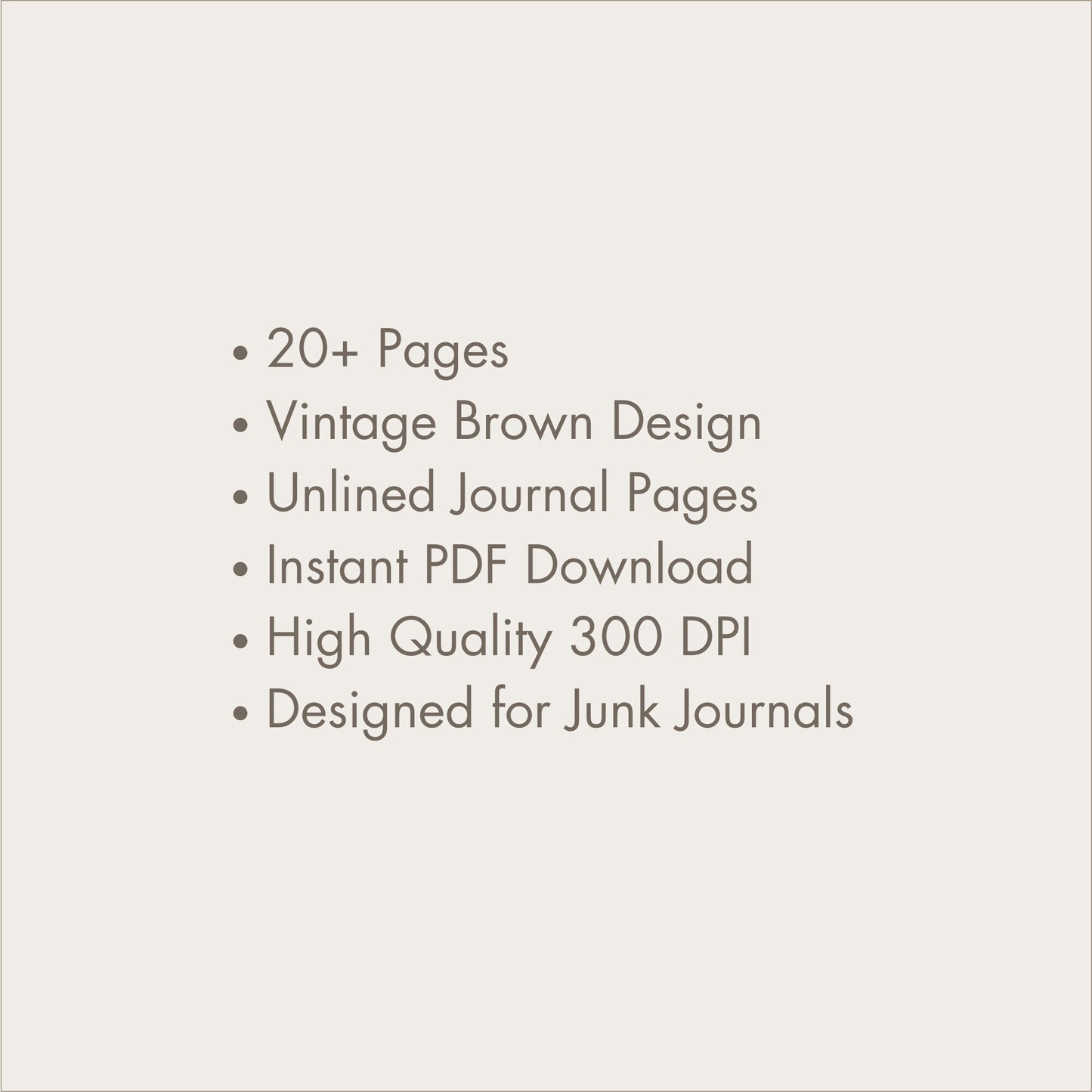 Brown Shabby Chic Junk Journal Pages