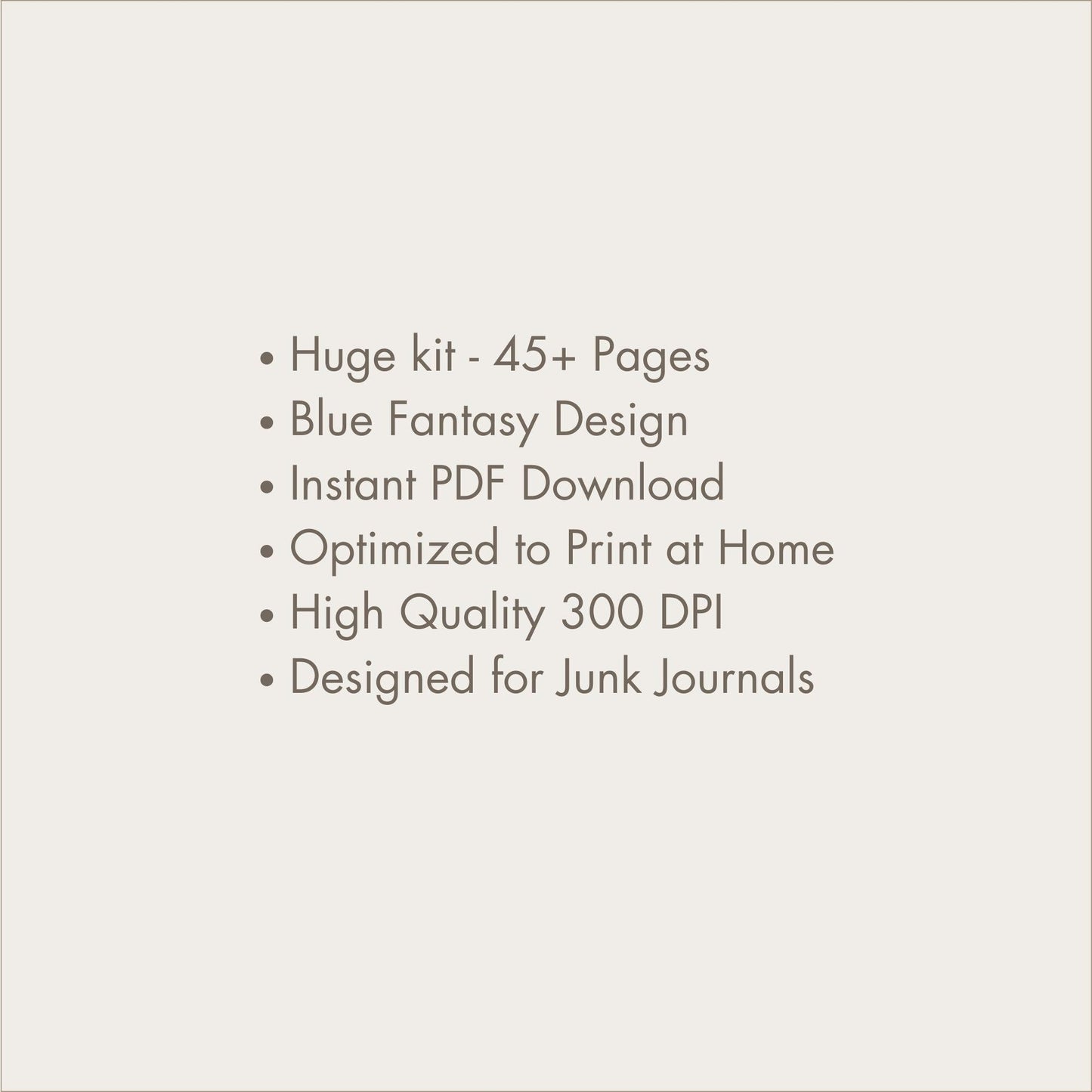 a white background with text that reads huge kit - 45 pages blue fantasy design instant