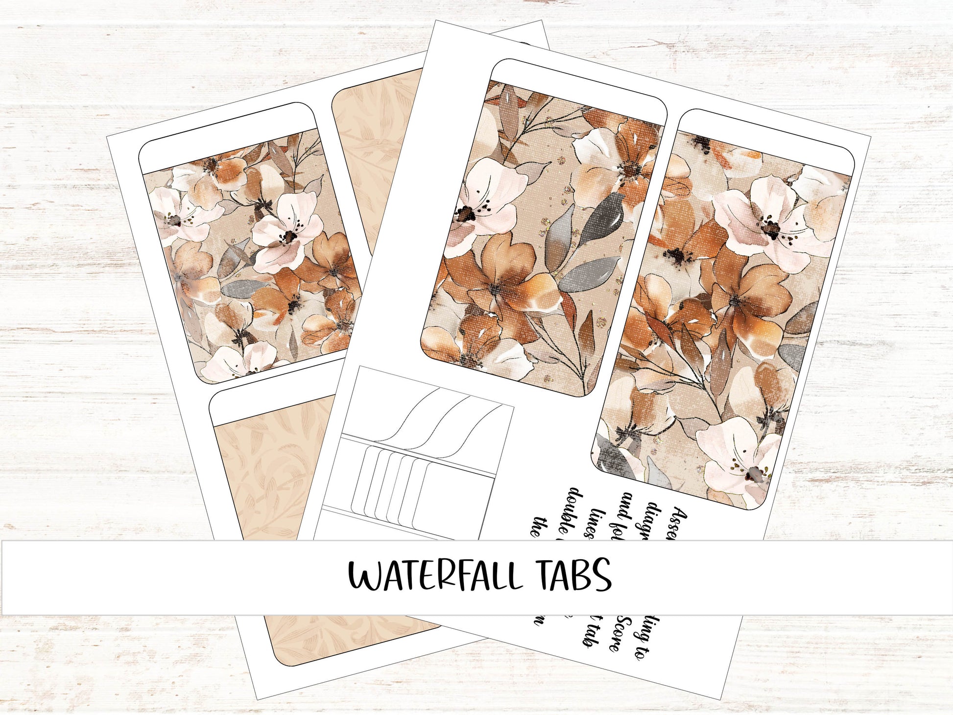 a set of three watercolor tabs with flowers on them