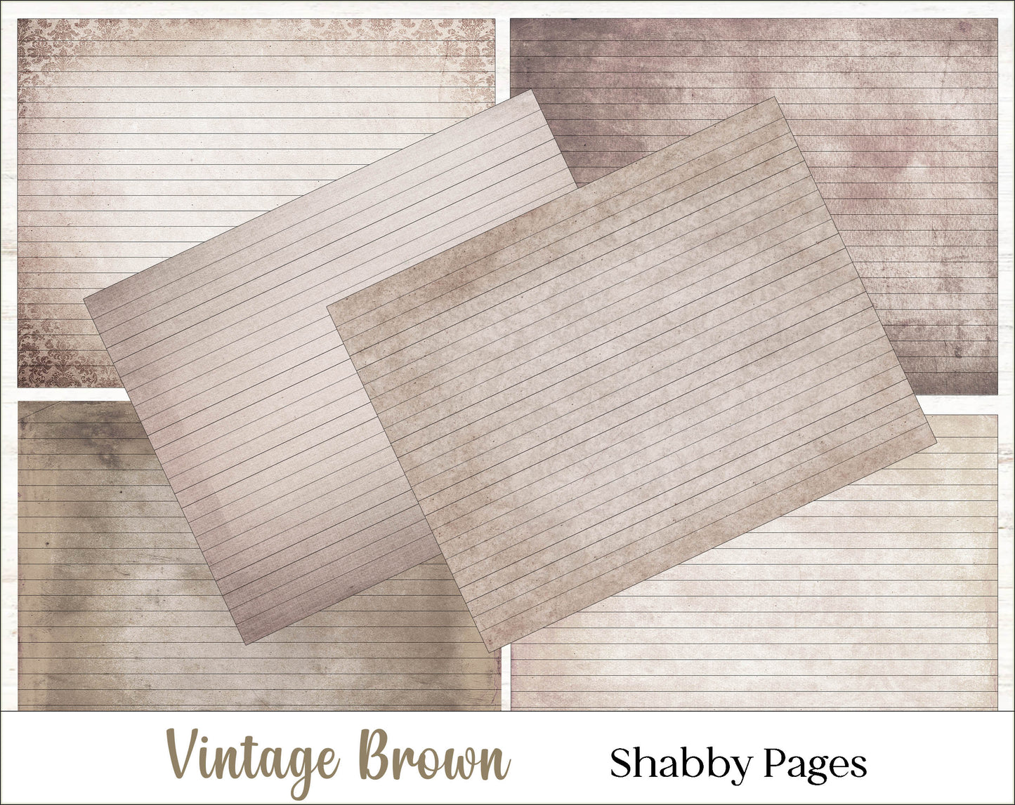 a set of three vintage brown paper sheets