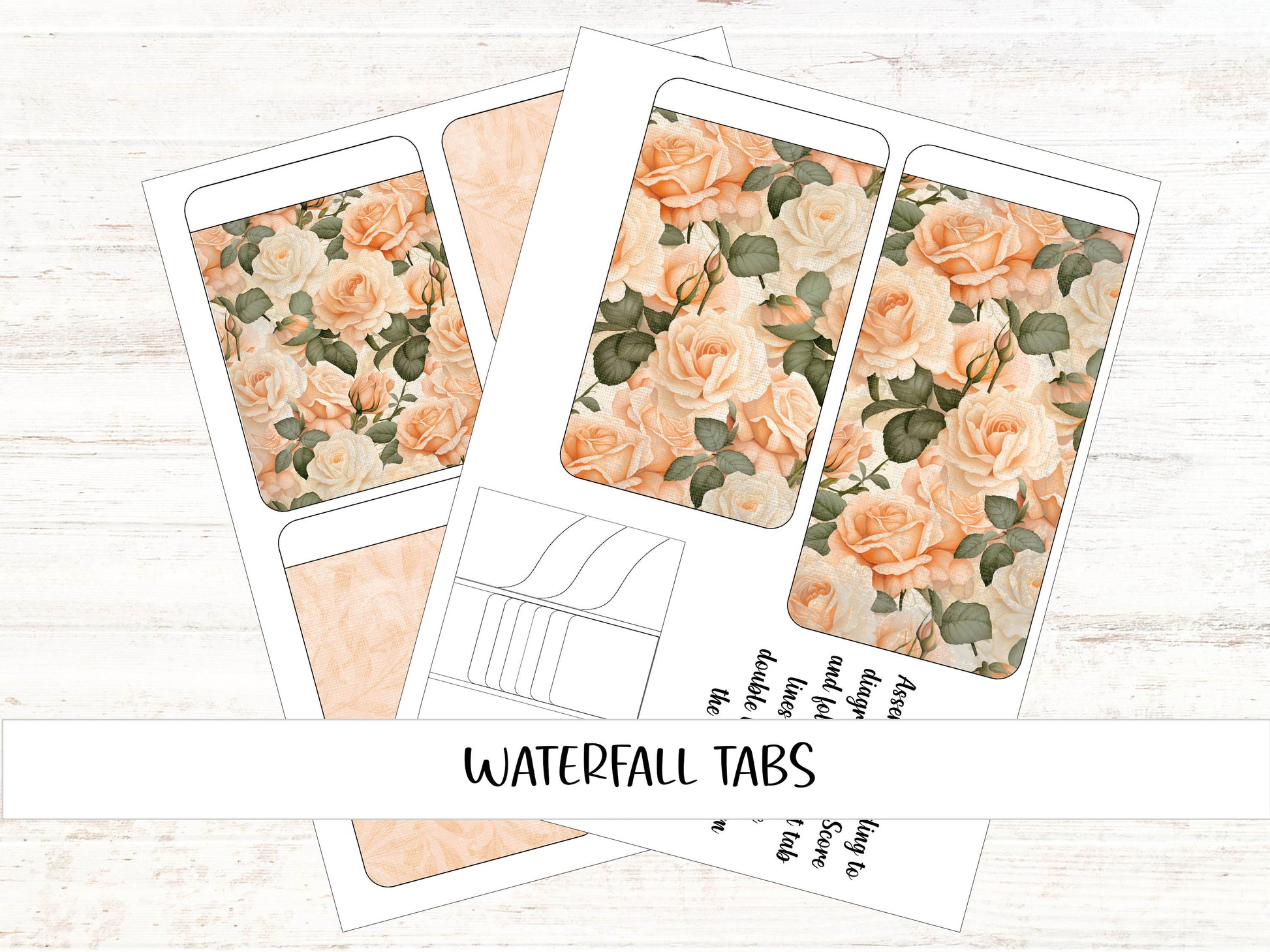 a set of three watercolor tabs with roses on them