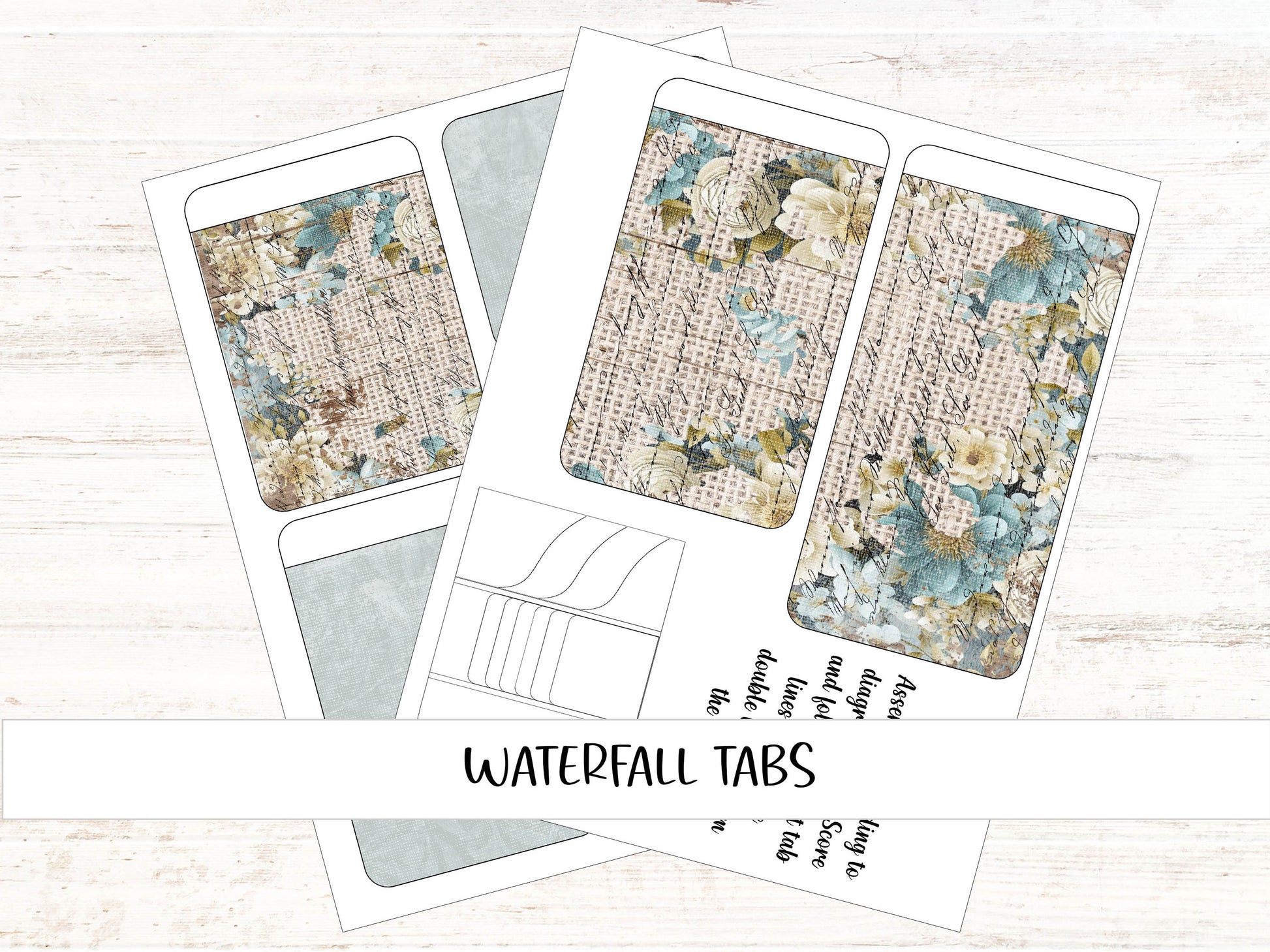 a set of three watercolor tabs with flowers on them