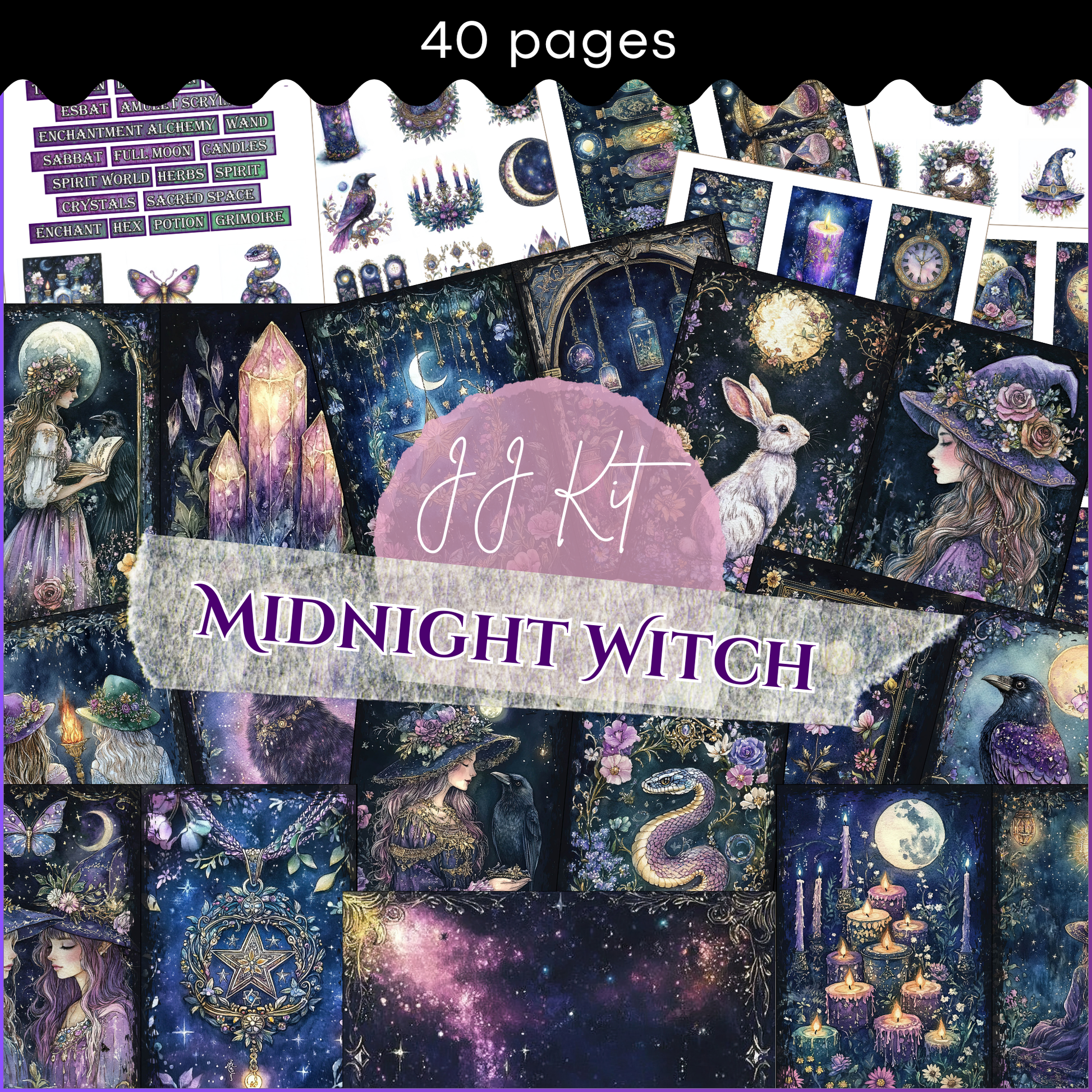 a collage of different images with the words midnight witch