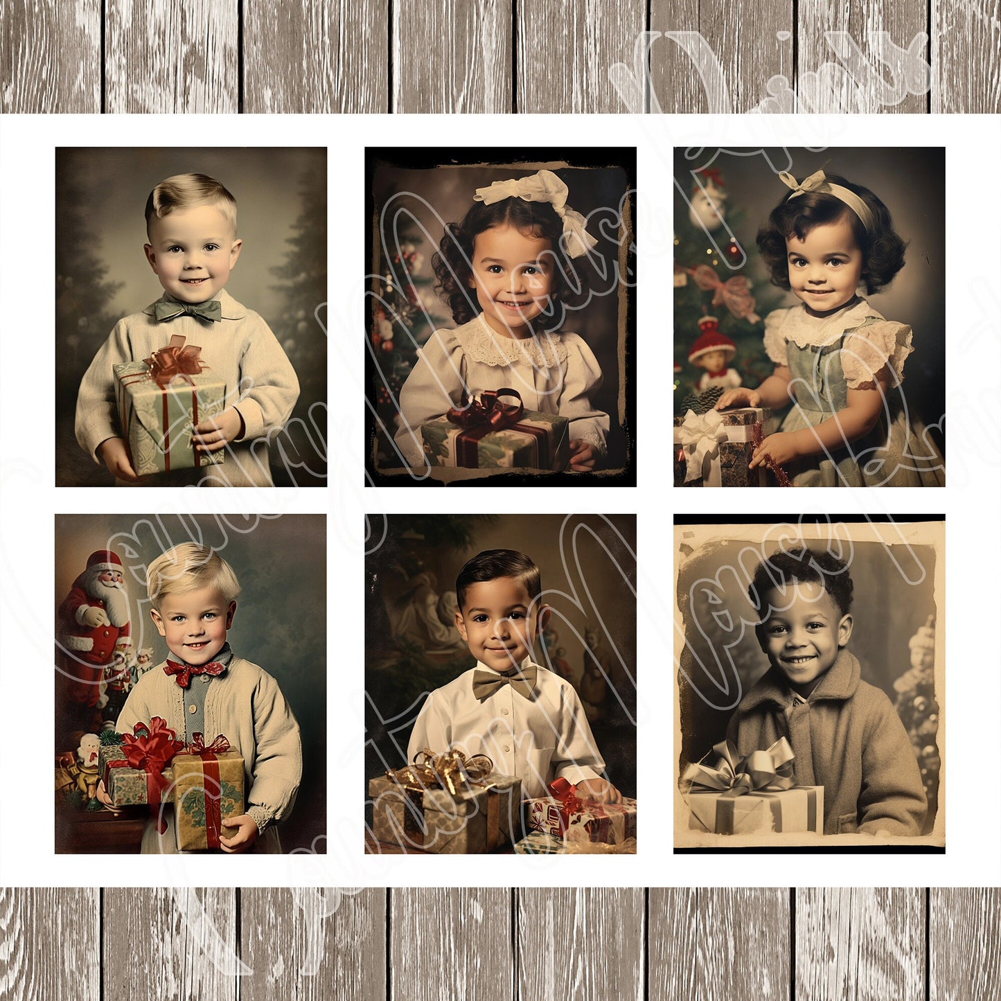 Junk Journal Ephemera Childrens Vintage Christmas Photos