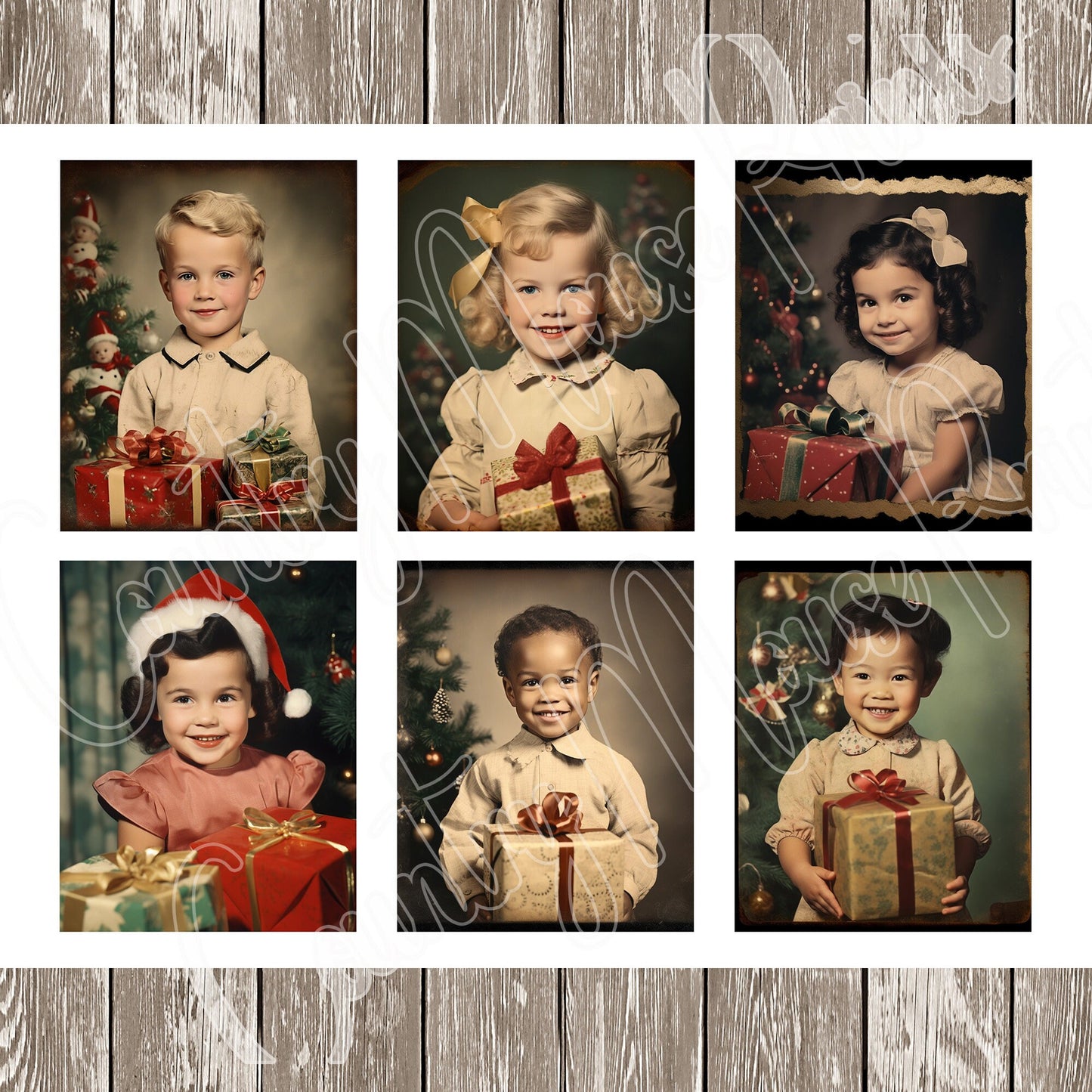 Junk Journal Ephemera Childrens Vintage Christmas Photos