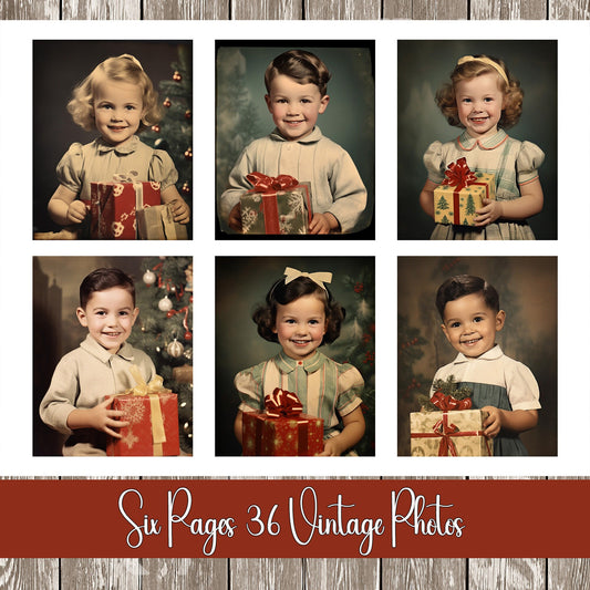 Junk Journal Ephemera Childrens Vintage Christmas Photos