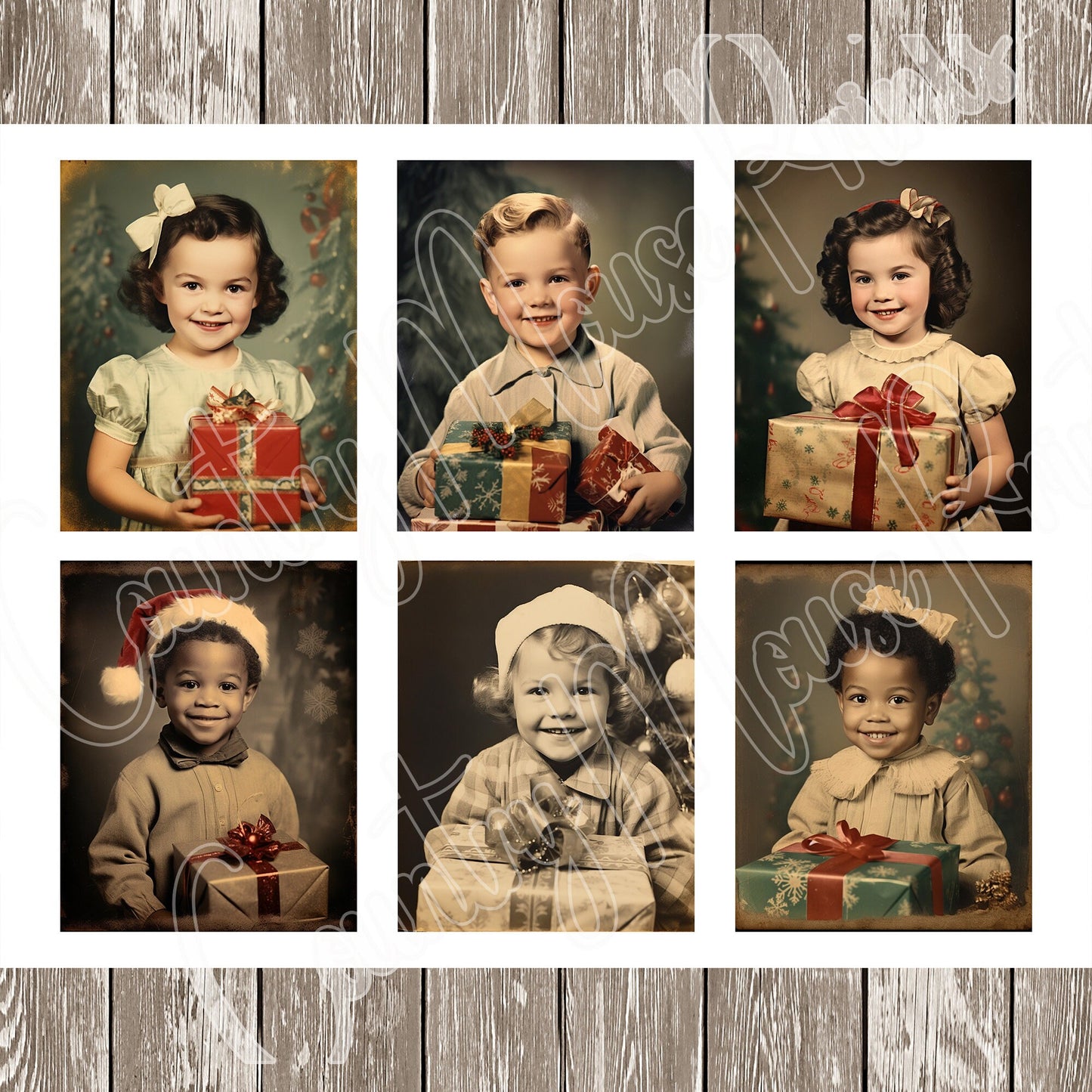 Junk Journal Ephemera Childrens Vintage Christmas Photos