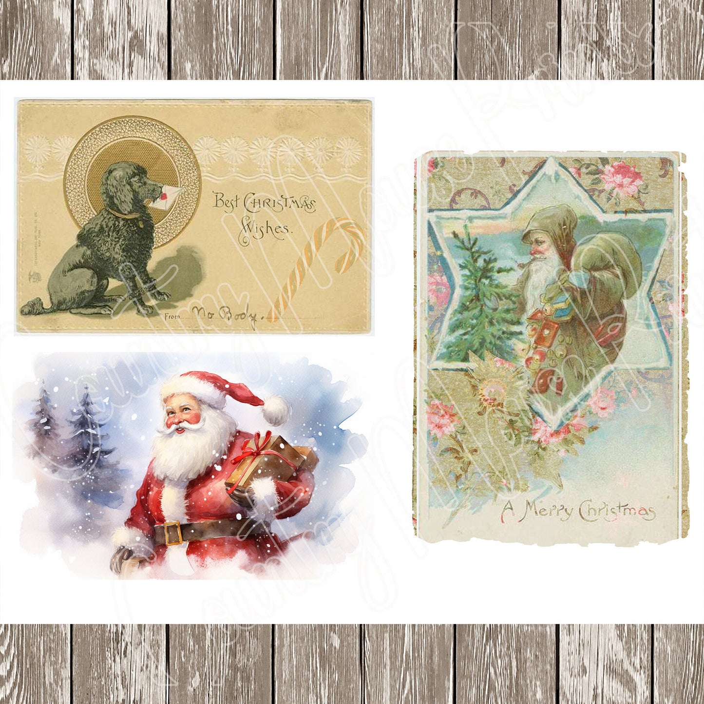 Vintage Junk Journal Christmas Tags Ephemera