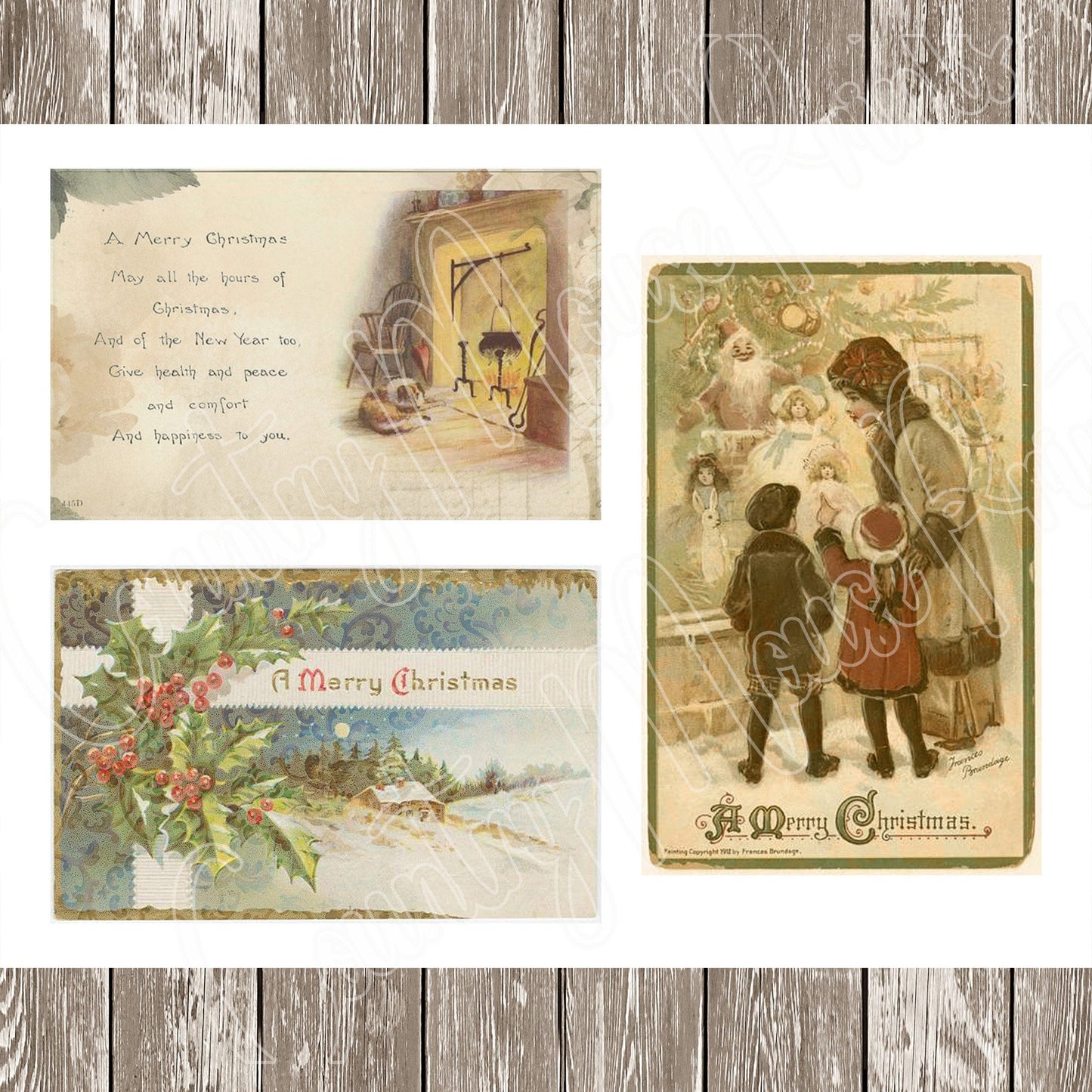 Vintage Junk Journal Christmas Tags Ephemera