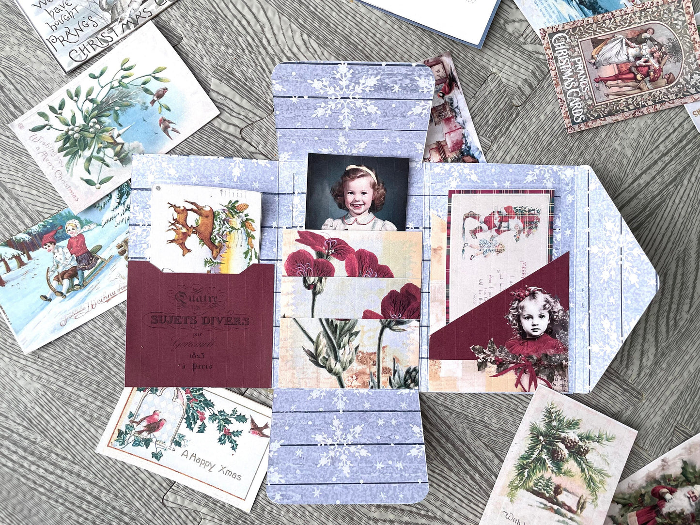 Christmas Holiday Junk Journal Mini Folio Kit