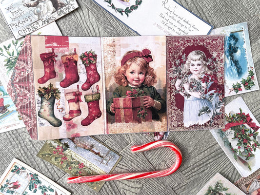 Christmas Holiday Junk Journal Mini Folio Kit