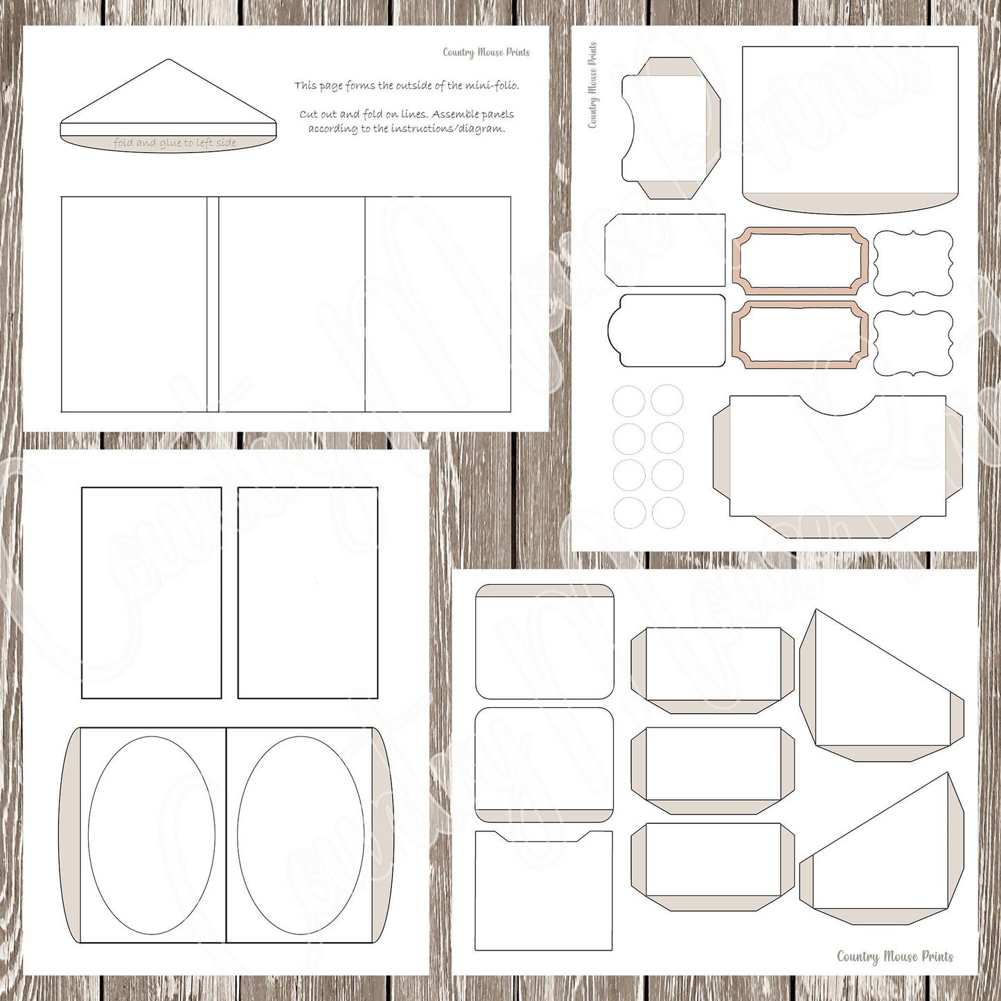 Mini Folio Junk Journal Template: Printable Blank PDF for DIY Crafting & Scrapbooking