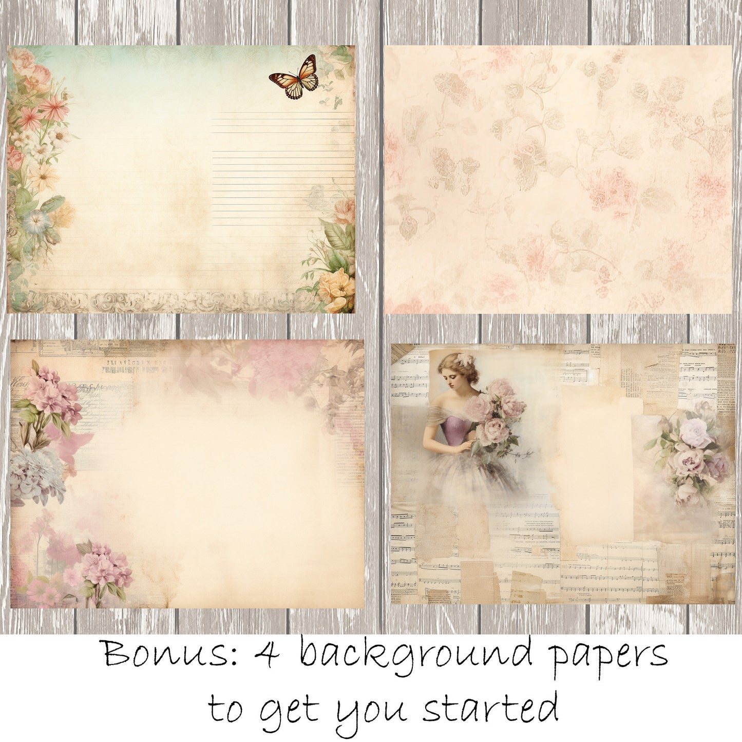 Junk Journal Page Spread Overlay Printable Template