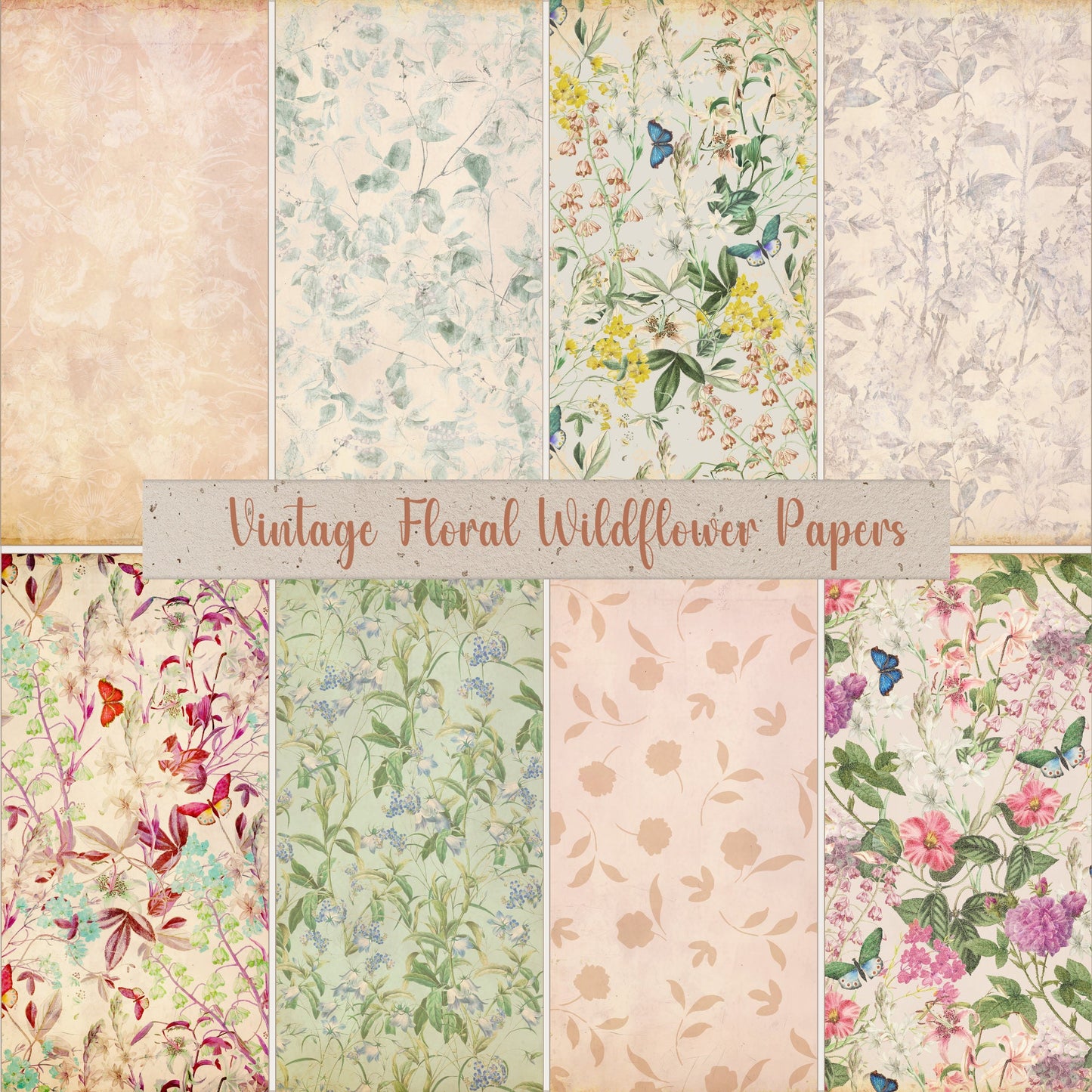 Wildflower Junk Journal Floral Background Pages