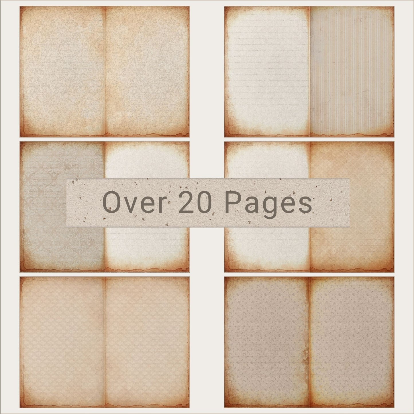 Shabby Vintage Lined Junk Journal Background Papers