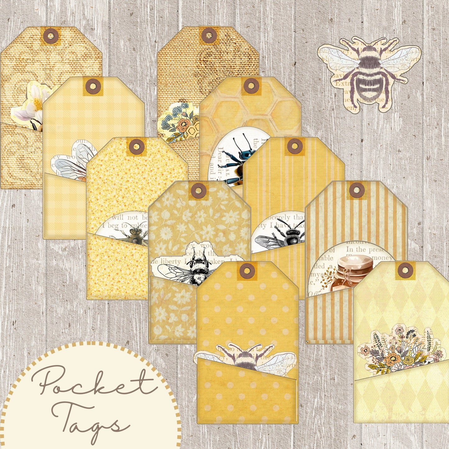 Bee Pocket Tags