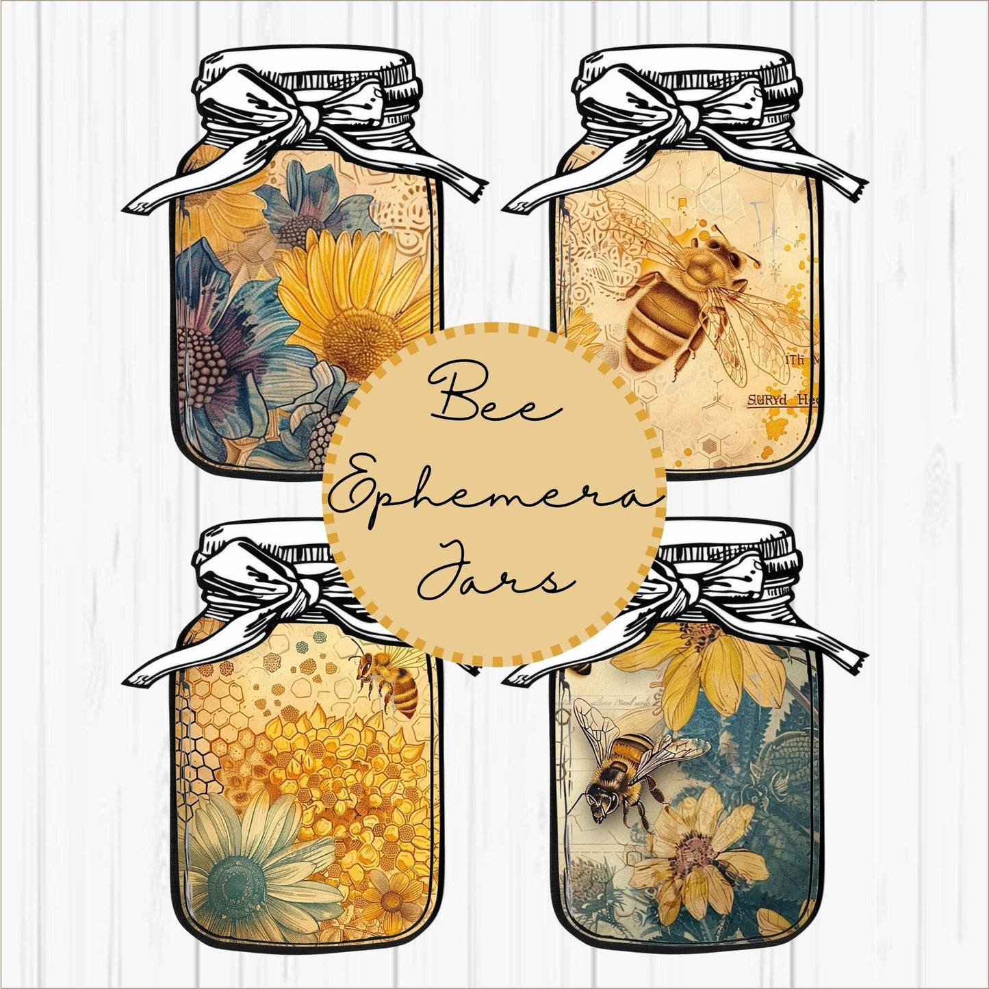 Bee Mason Jar Ephemera