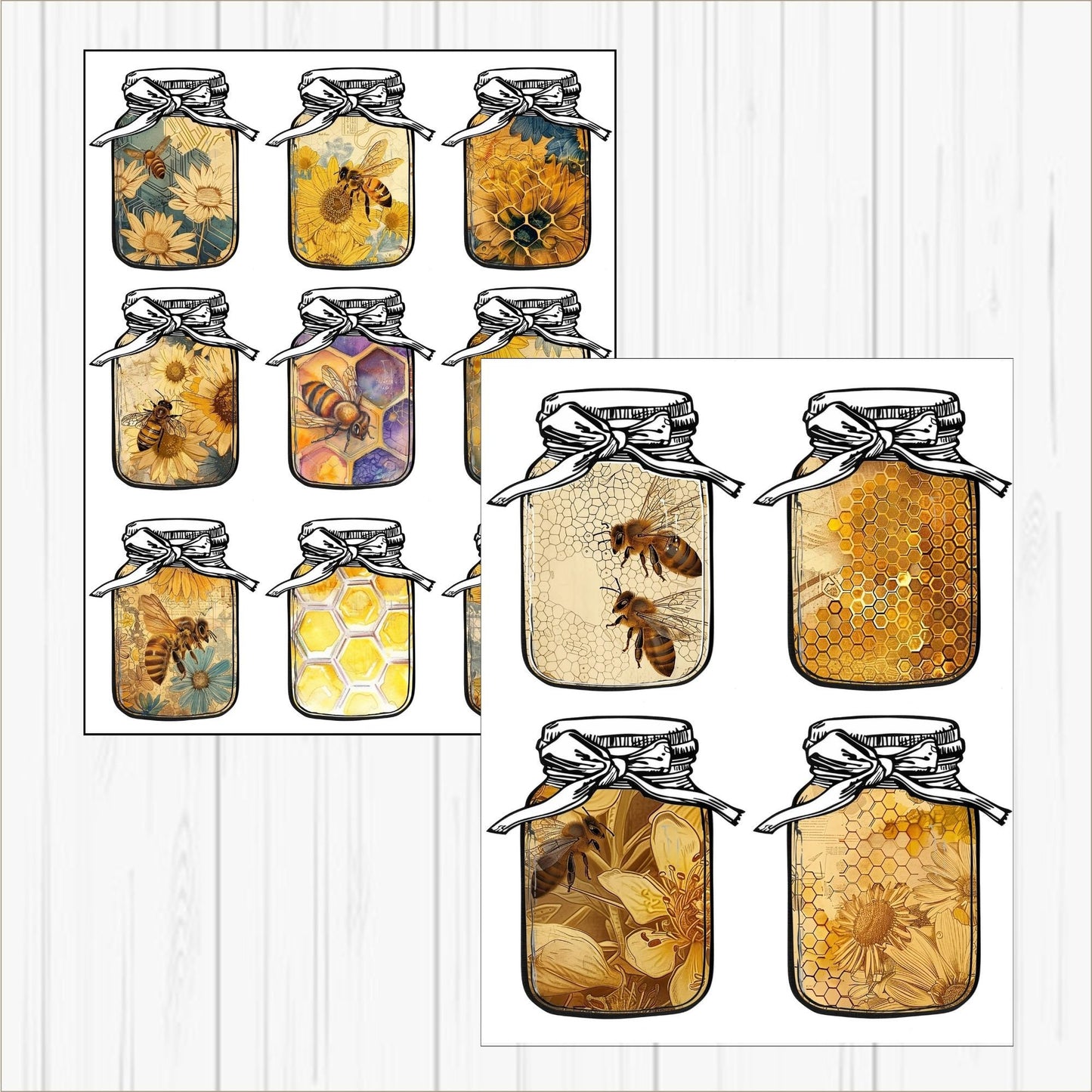 Bee Mason Jar Ephemera