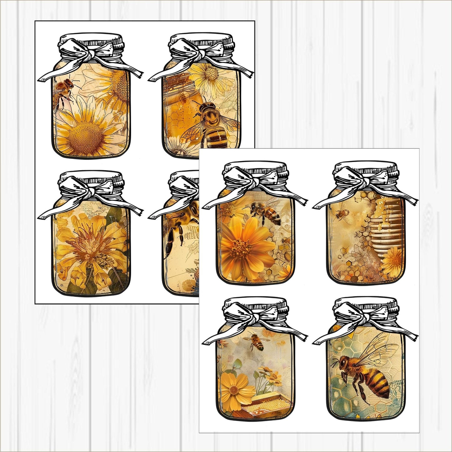 Bee Mason Jar Ephemera