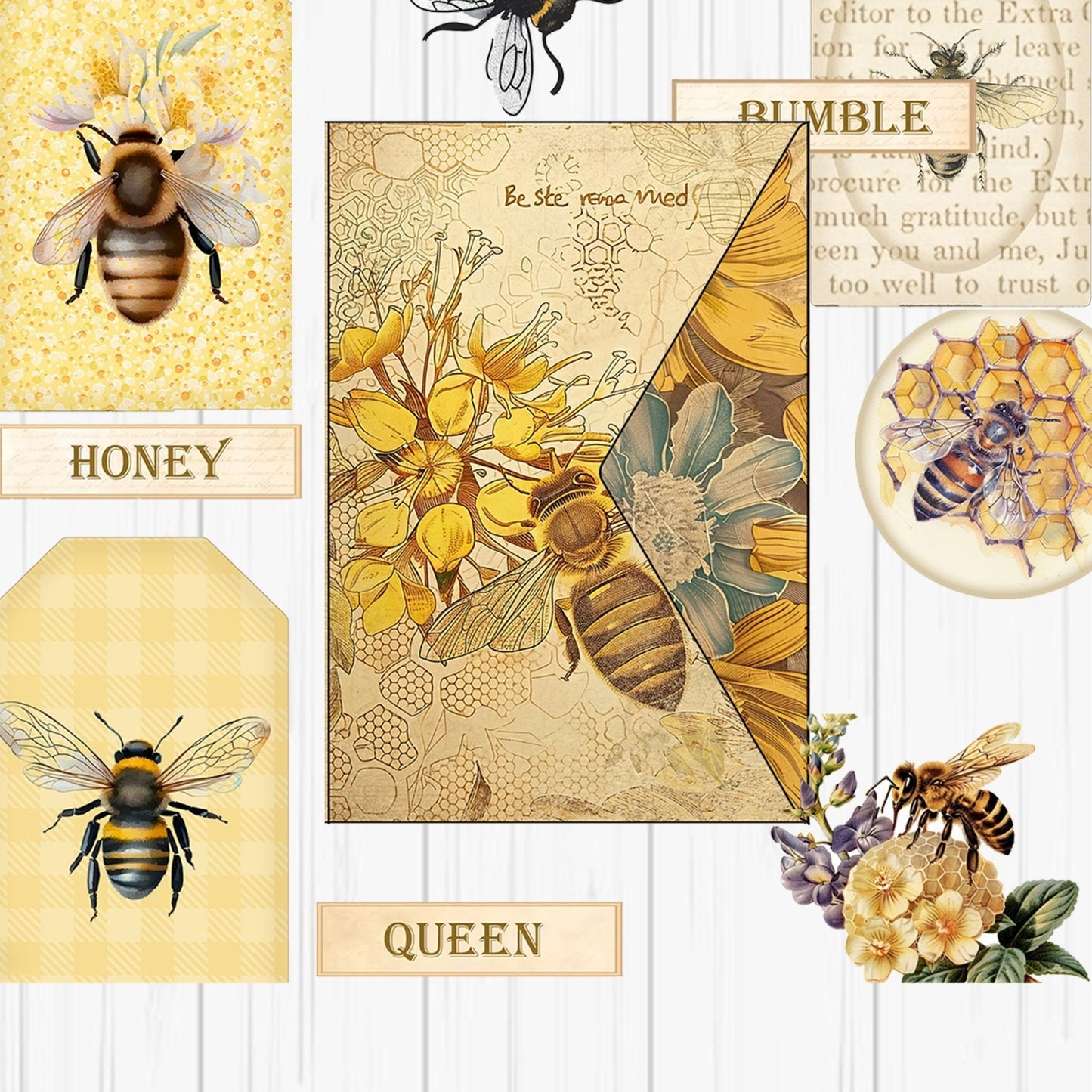 Bee Junk Journal Mini-Folio Kit