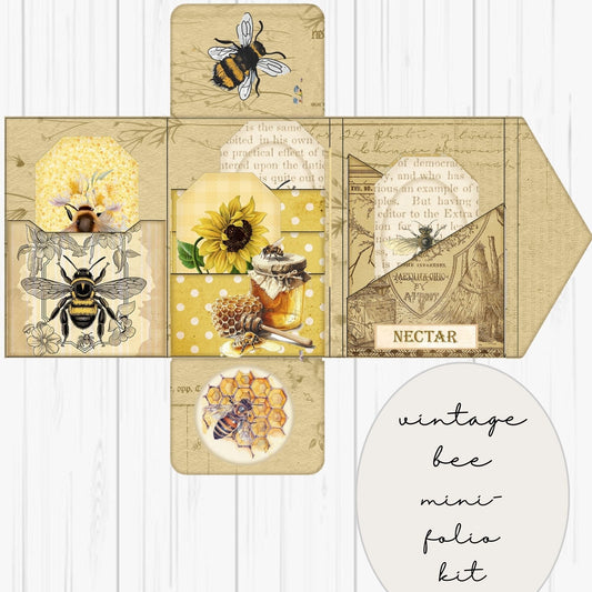 Bee Junk Journal Mini-Folio Kit