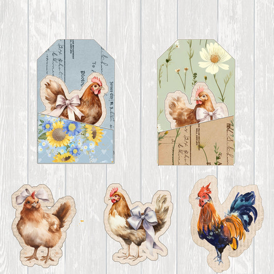 Chicken Junk Journal Tags