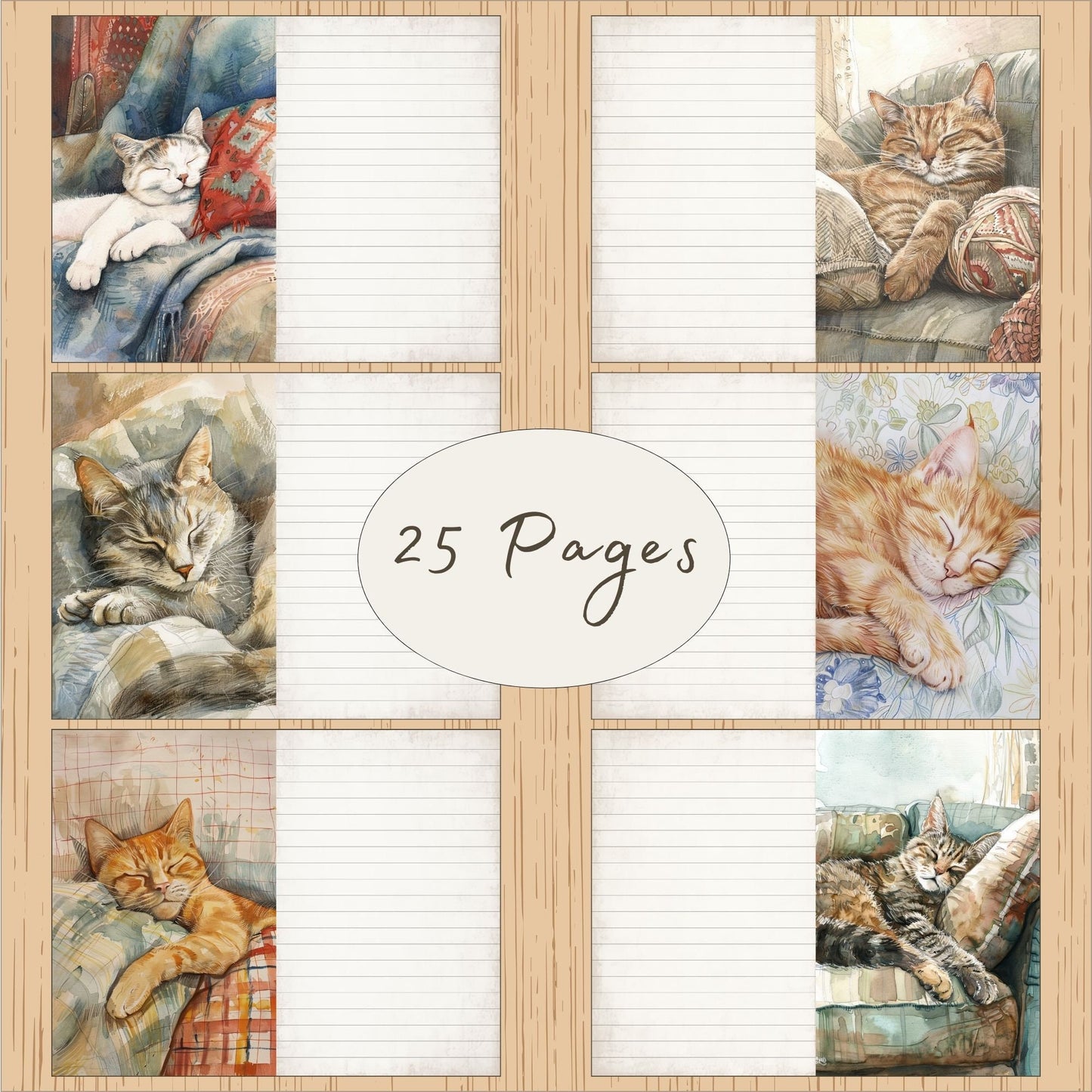 Cozy Cat Lined Journal Paper