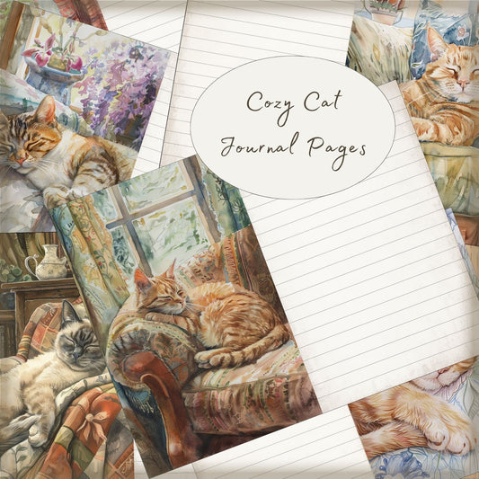 Cozy Cat Lined Journal Paper