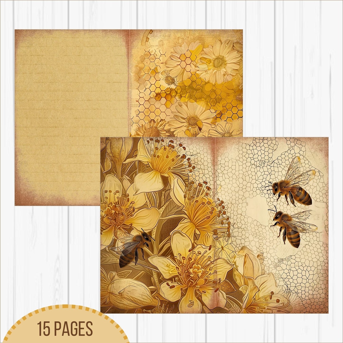 Junk Journal Bee Lined Paper