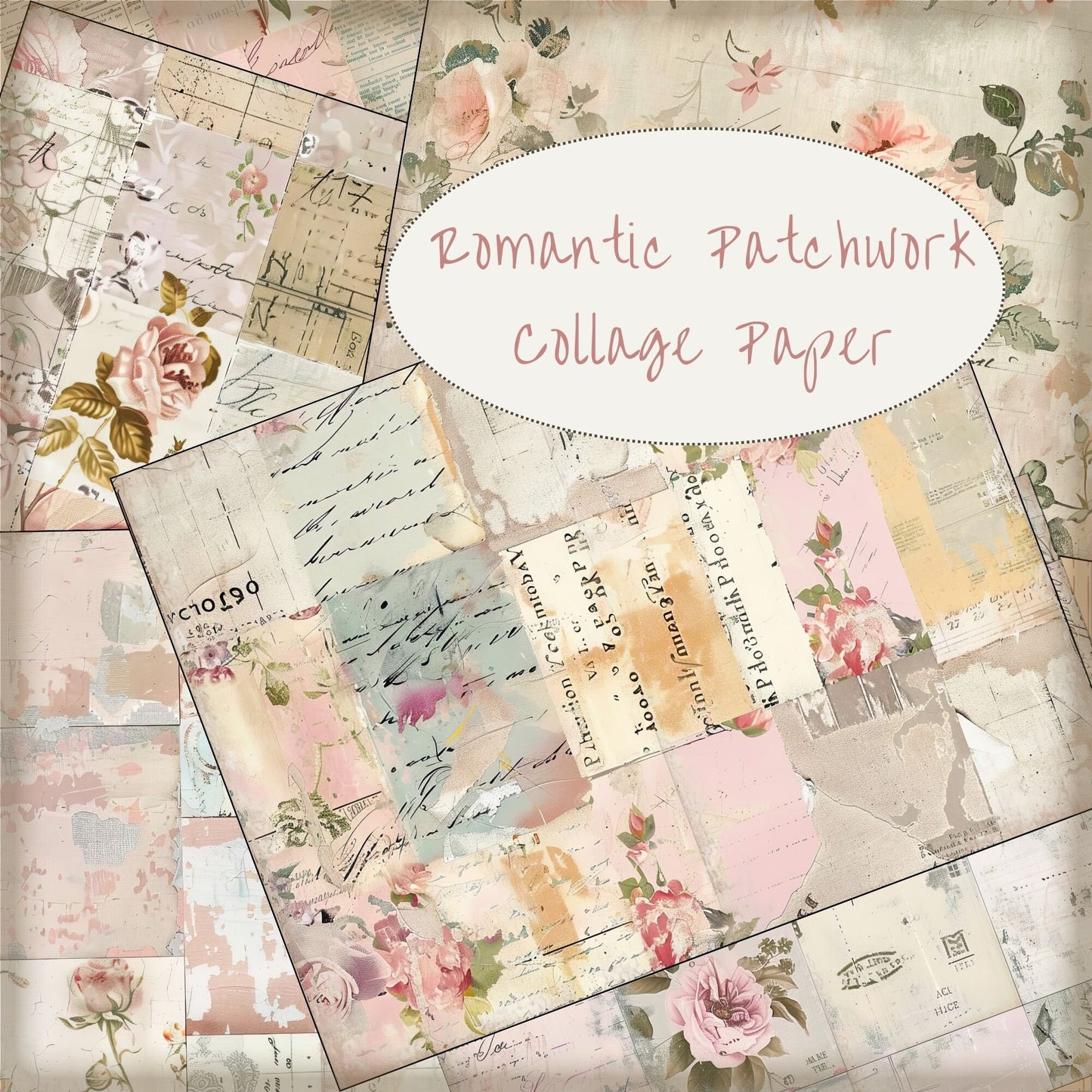 Romantic Collage Background Paper