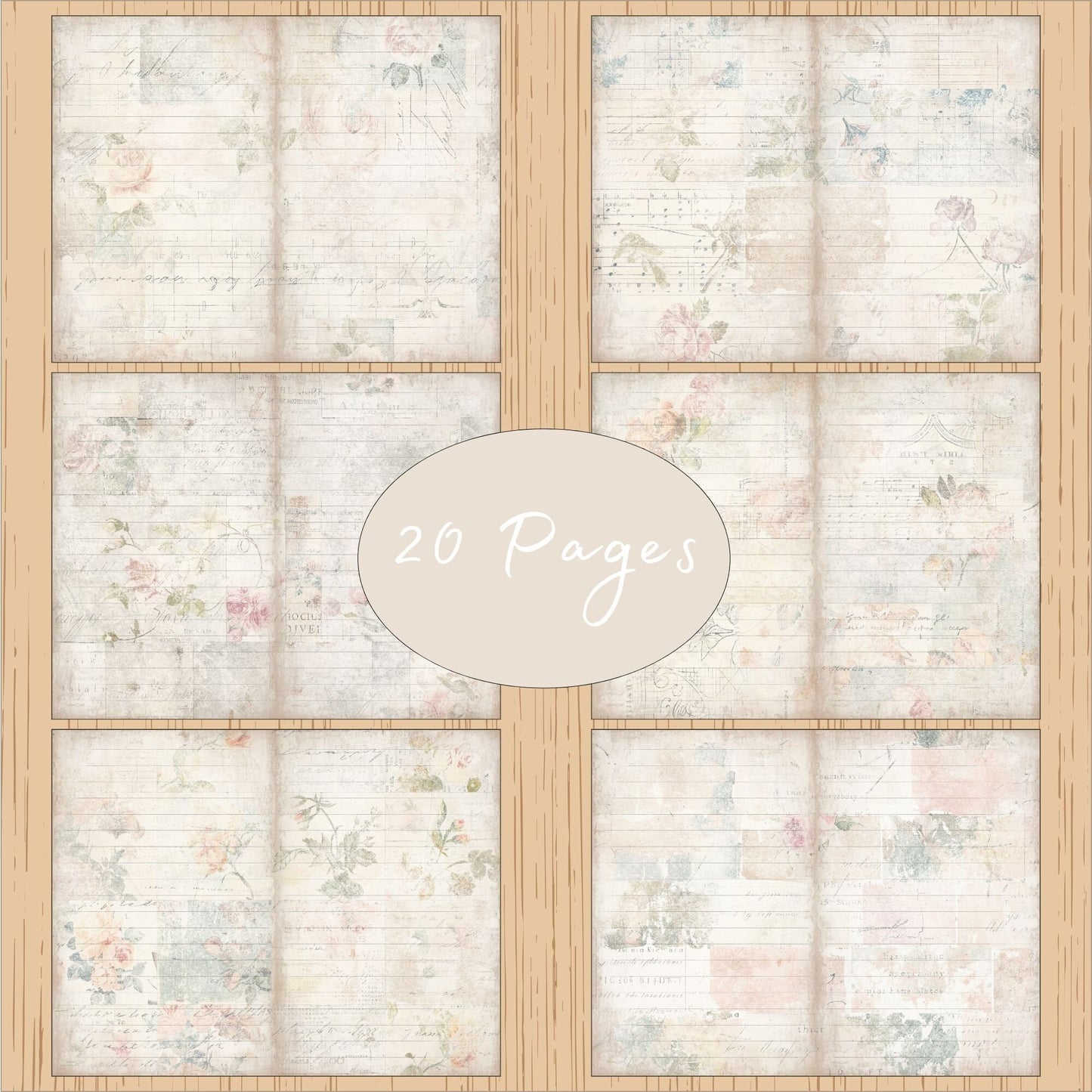 Shabby Chic Vintage Floral Junk Journal Signature Pages