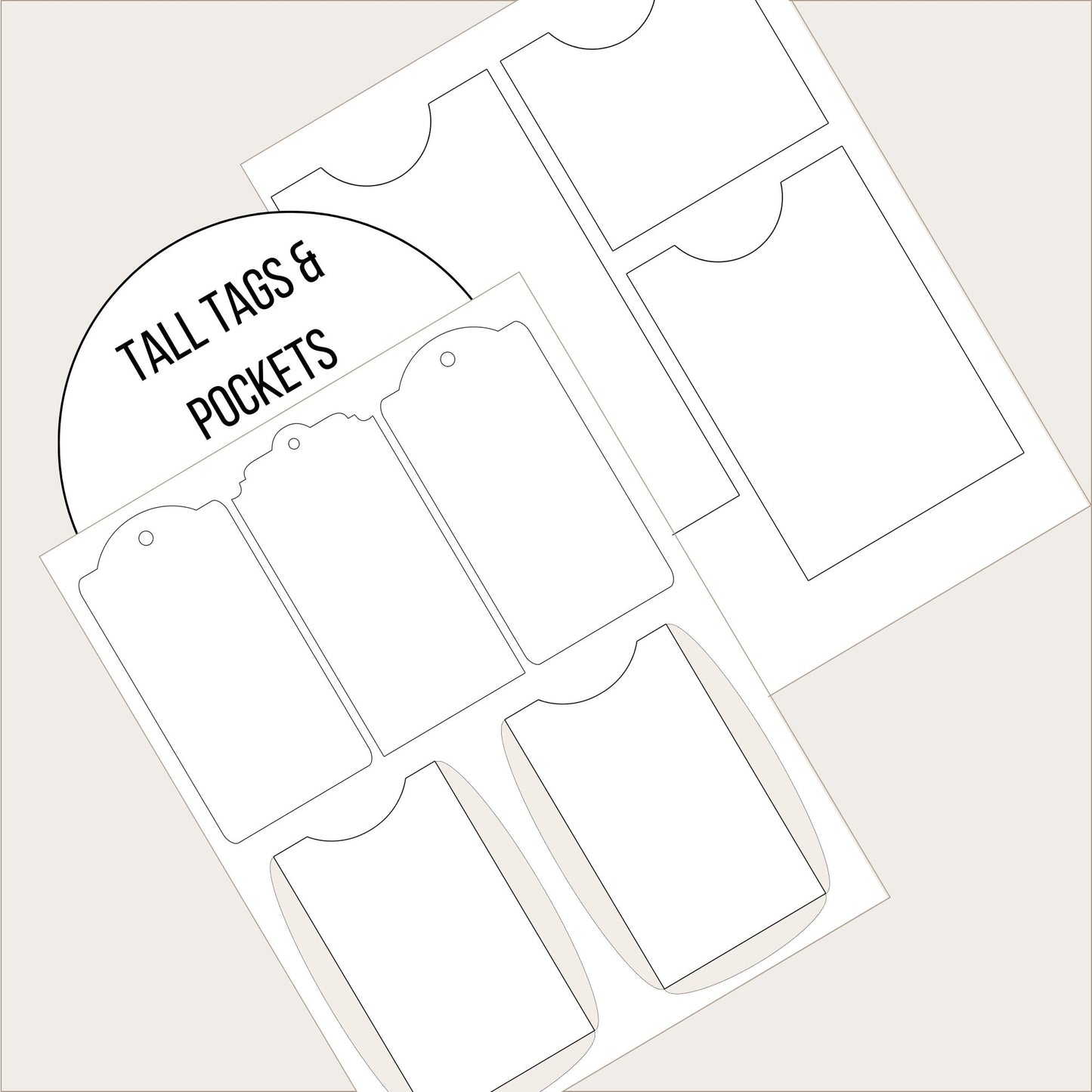 Junk Journal Blank Template Kit - DIY Pockets, Tags & Envelopes