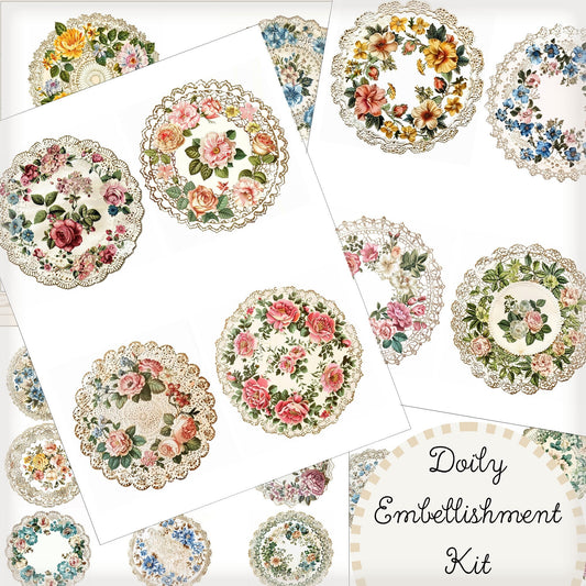 Doily Junk Journal Ephemera Kit