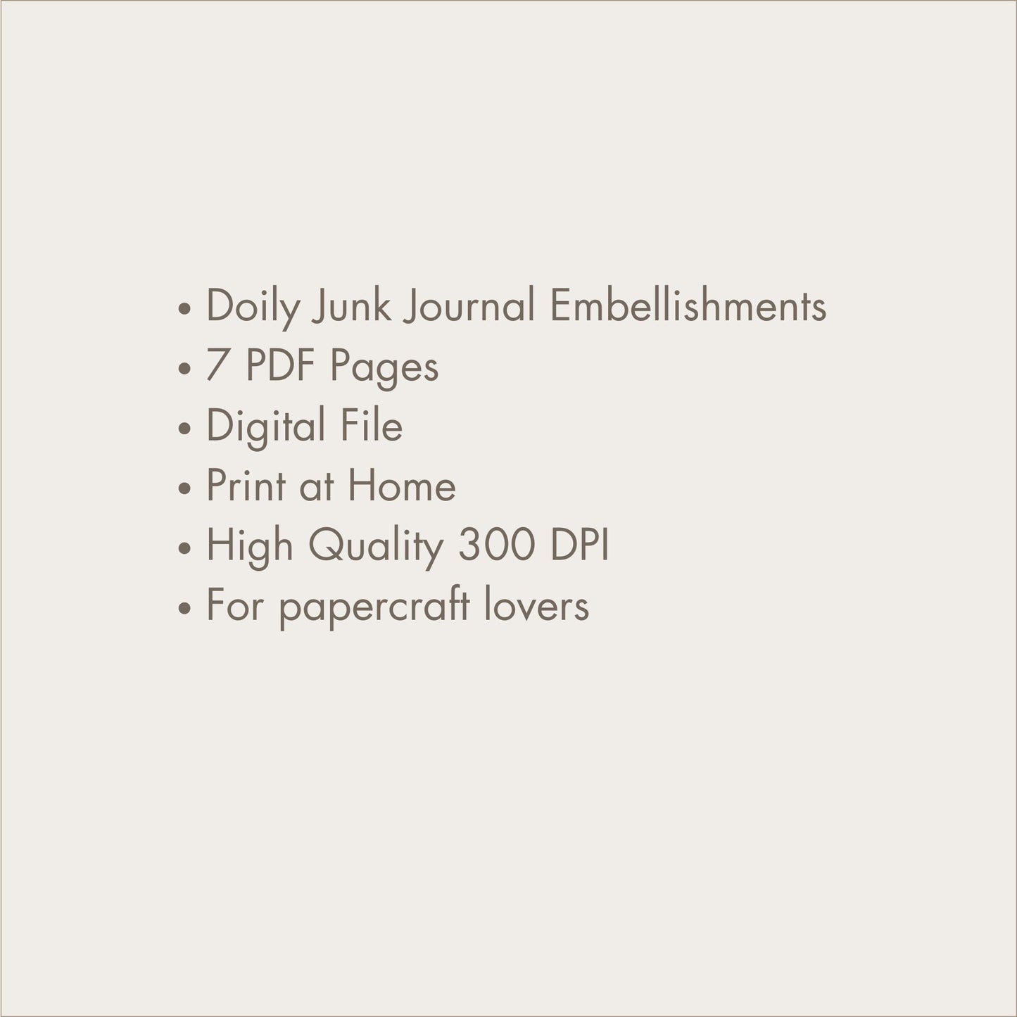 Doily Junk Journal Embellishment Kit