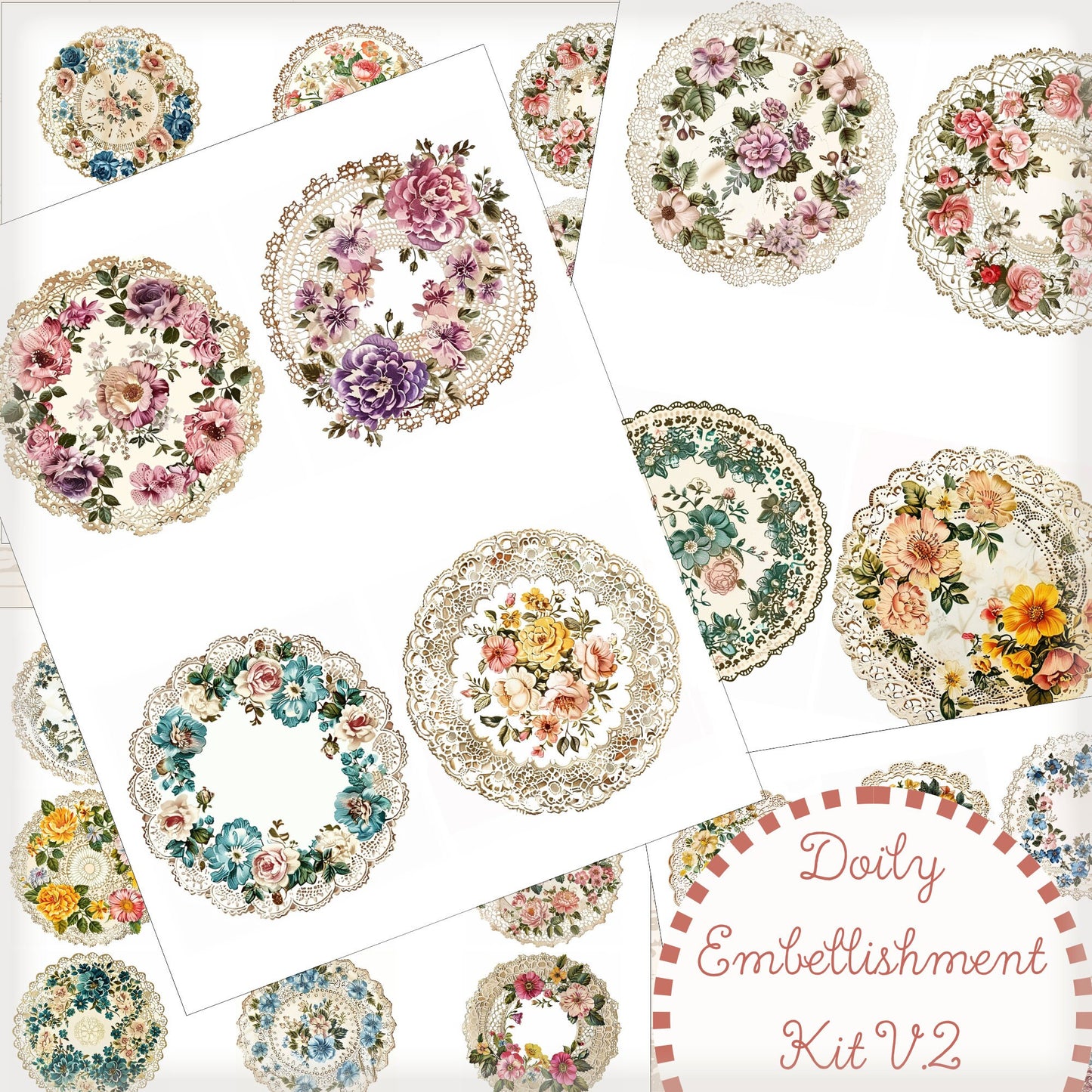 Doily Junk Journal Embellishment Kit