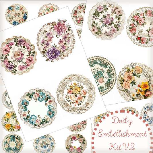 Doily Junk Journal Embellishment Kit