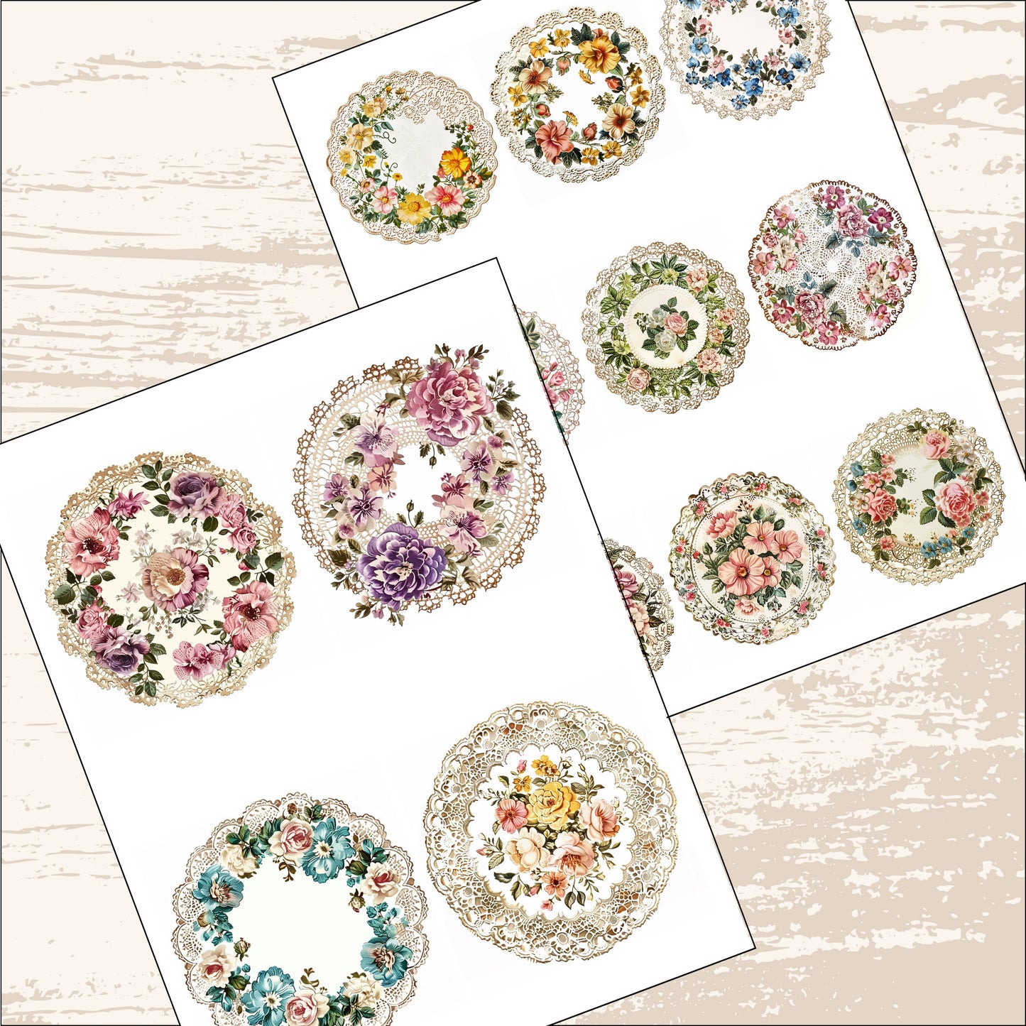 Doily Junk Journal Embellishment Kit