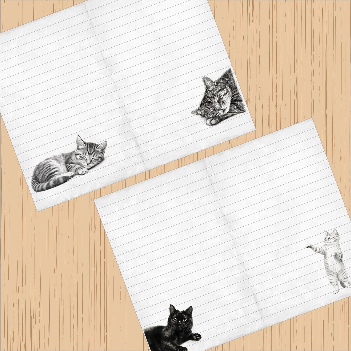 Cat Black & White Journal Pages