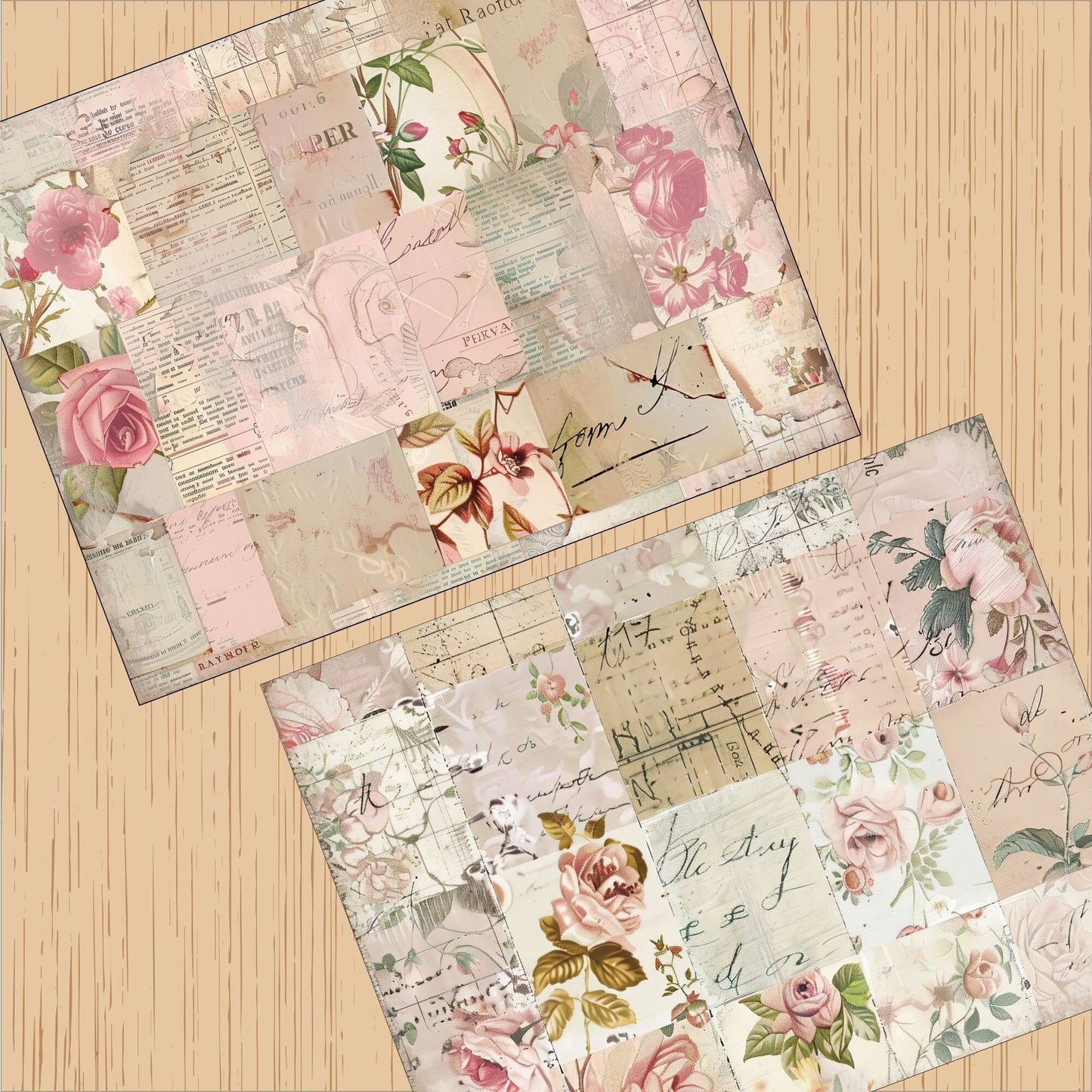 Romantic Collage Background Paper