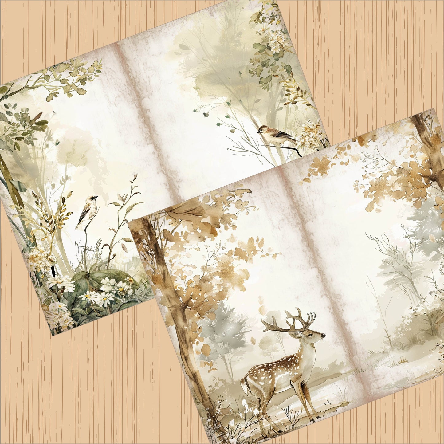 Vintage Woodland Junk Journal Signature Paper