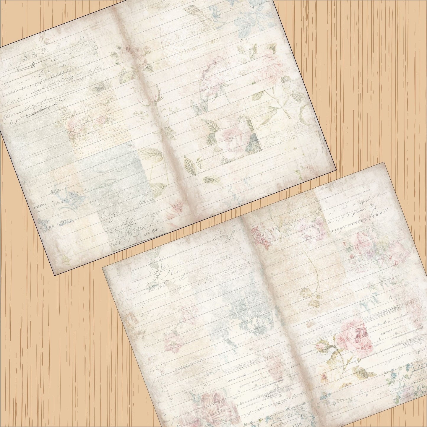 Shabby Chic Vintage Floral Junk Journal Signature Pages