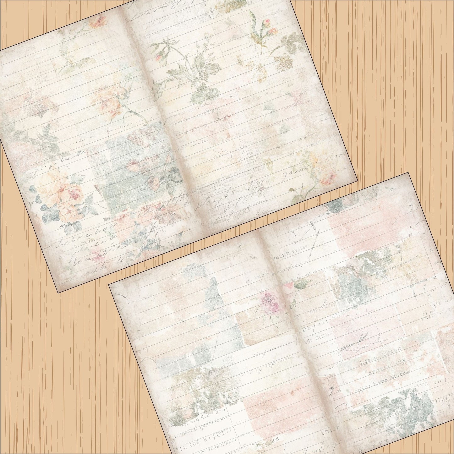 Shabby Chic Vintage Floral Junk Journal Signature Pages