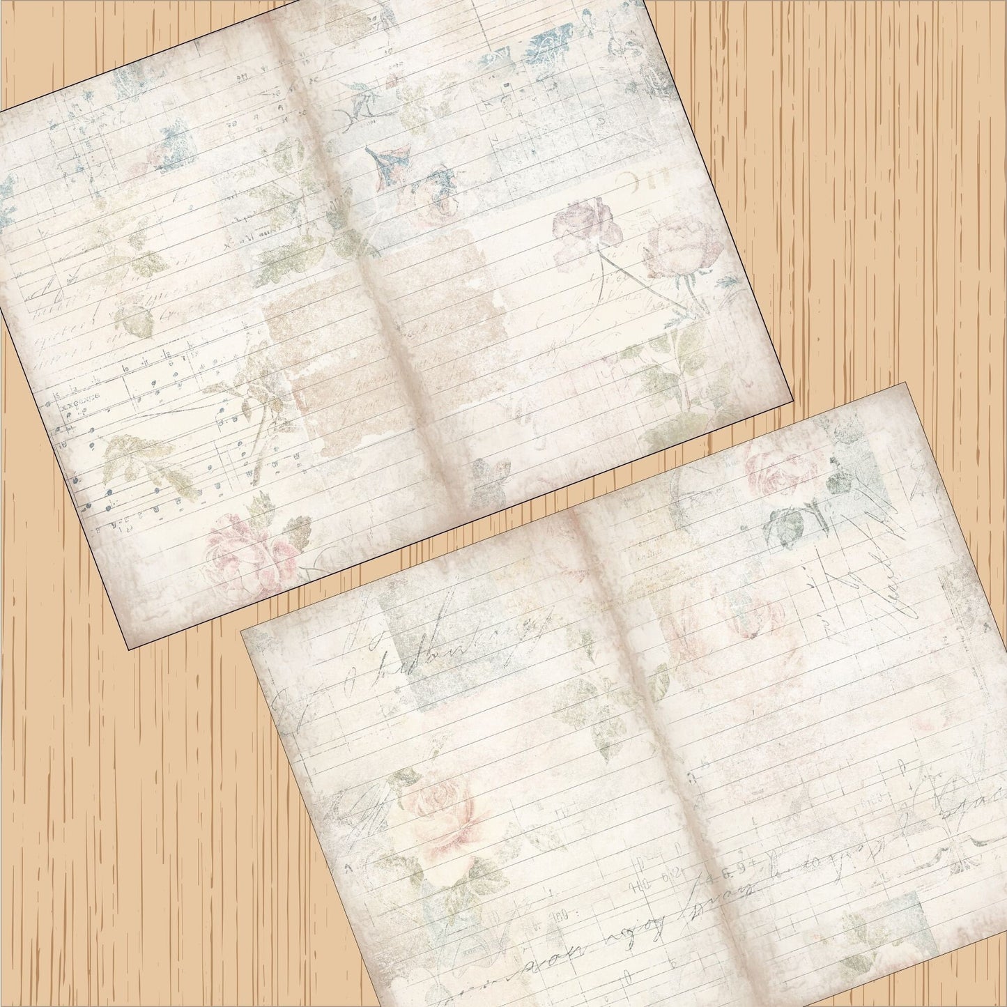 Shabby Chic Vintage Floral Junk Journal Signature Pages