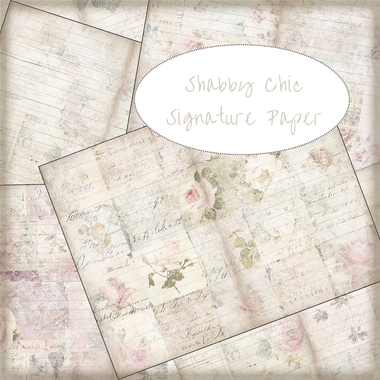 Shabby Chic Vintage Floral Junk Journal Signature Pages