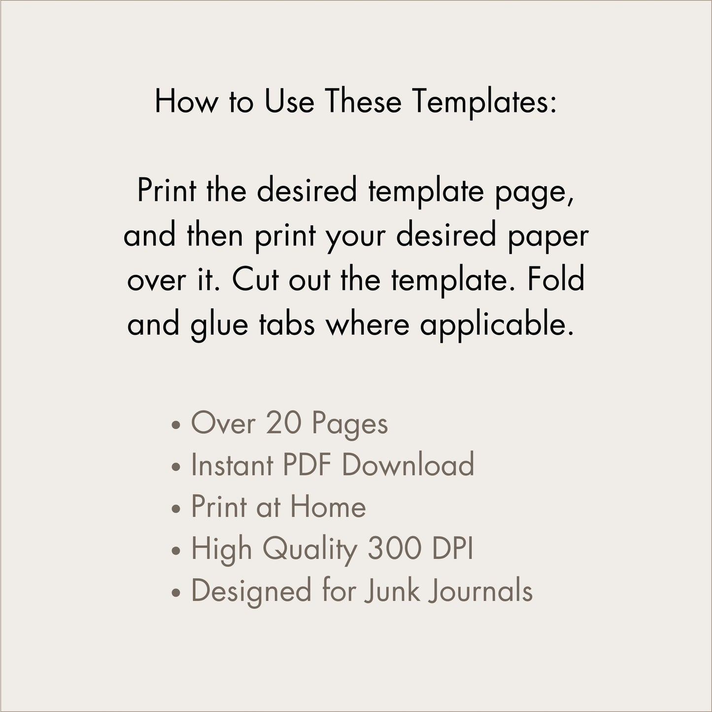 Junk Journal Blank Template Kit