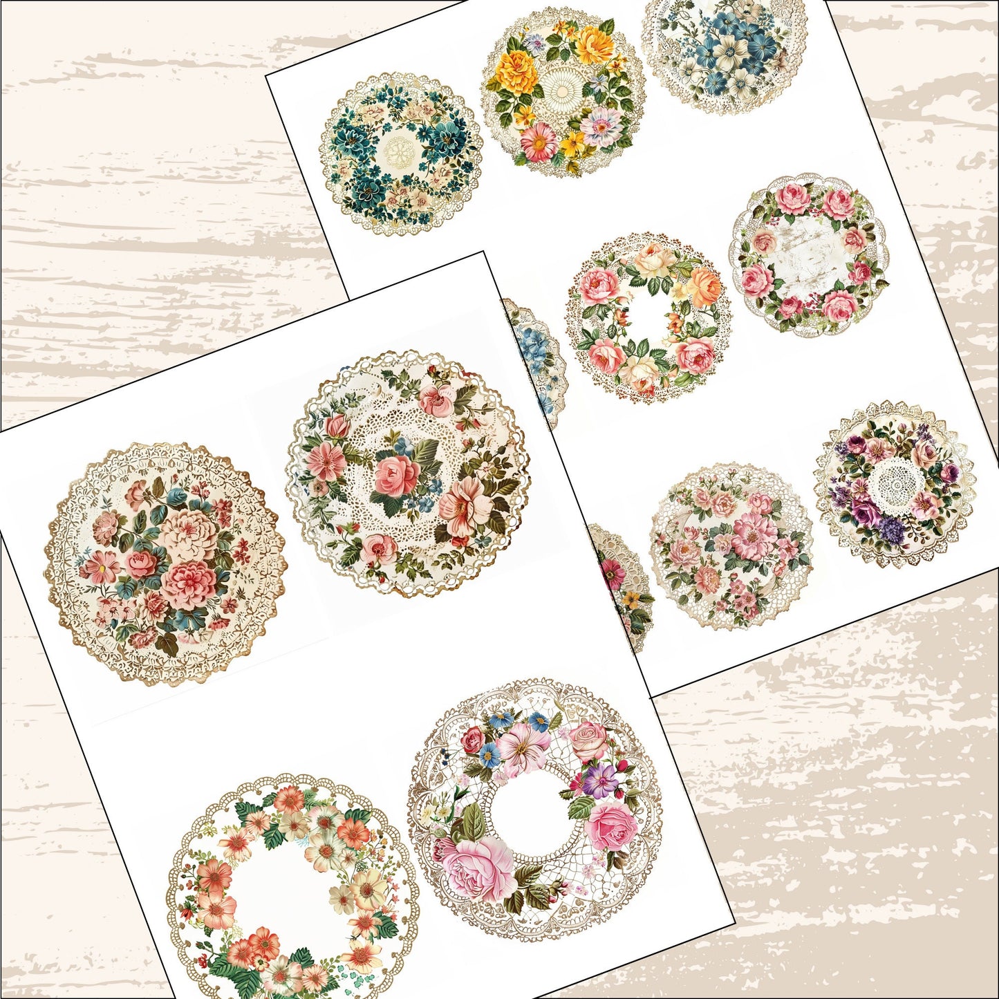 Doily Junk Journal Embellishment Kit