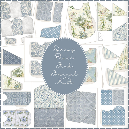 Blue & Yellow Shabby Chic Junk Journal Kit