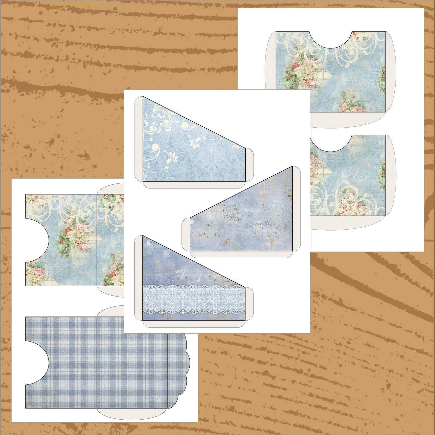 Blue & Yellow Shabby Chic Junk Journal Kit