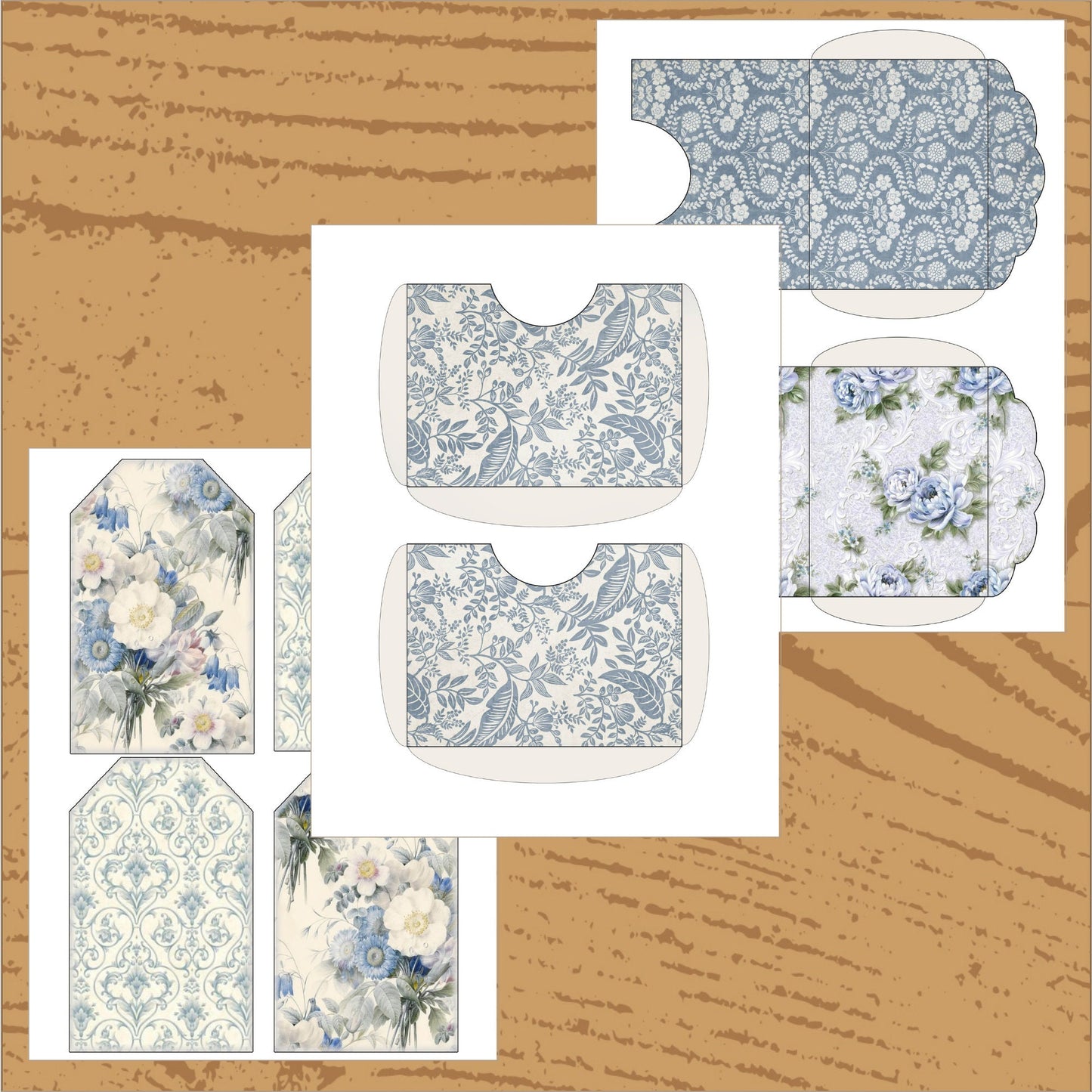 Blue & Yellow Shabby Chic Junk Journal Kit