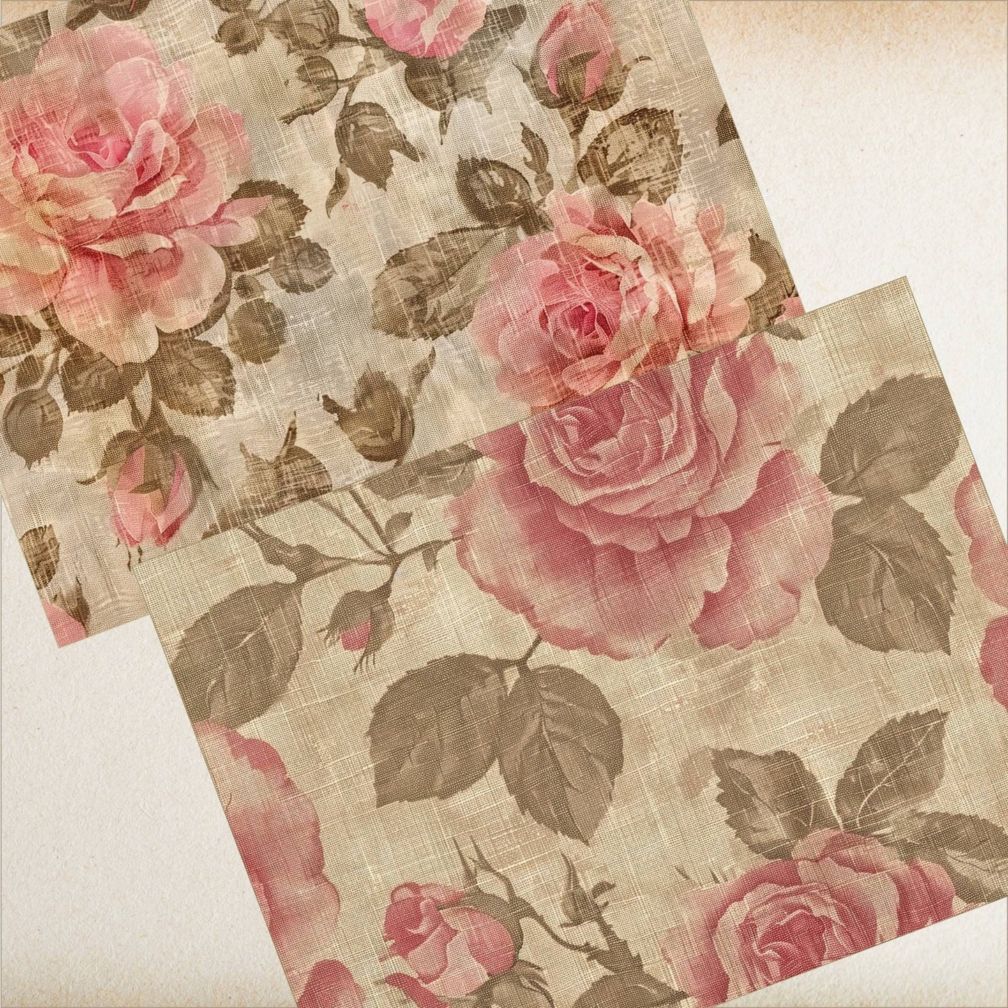 Burlap Rose Junk Journal Background Paper